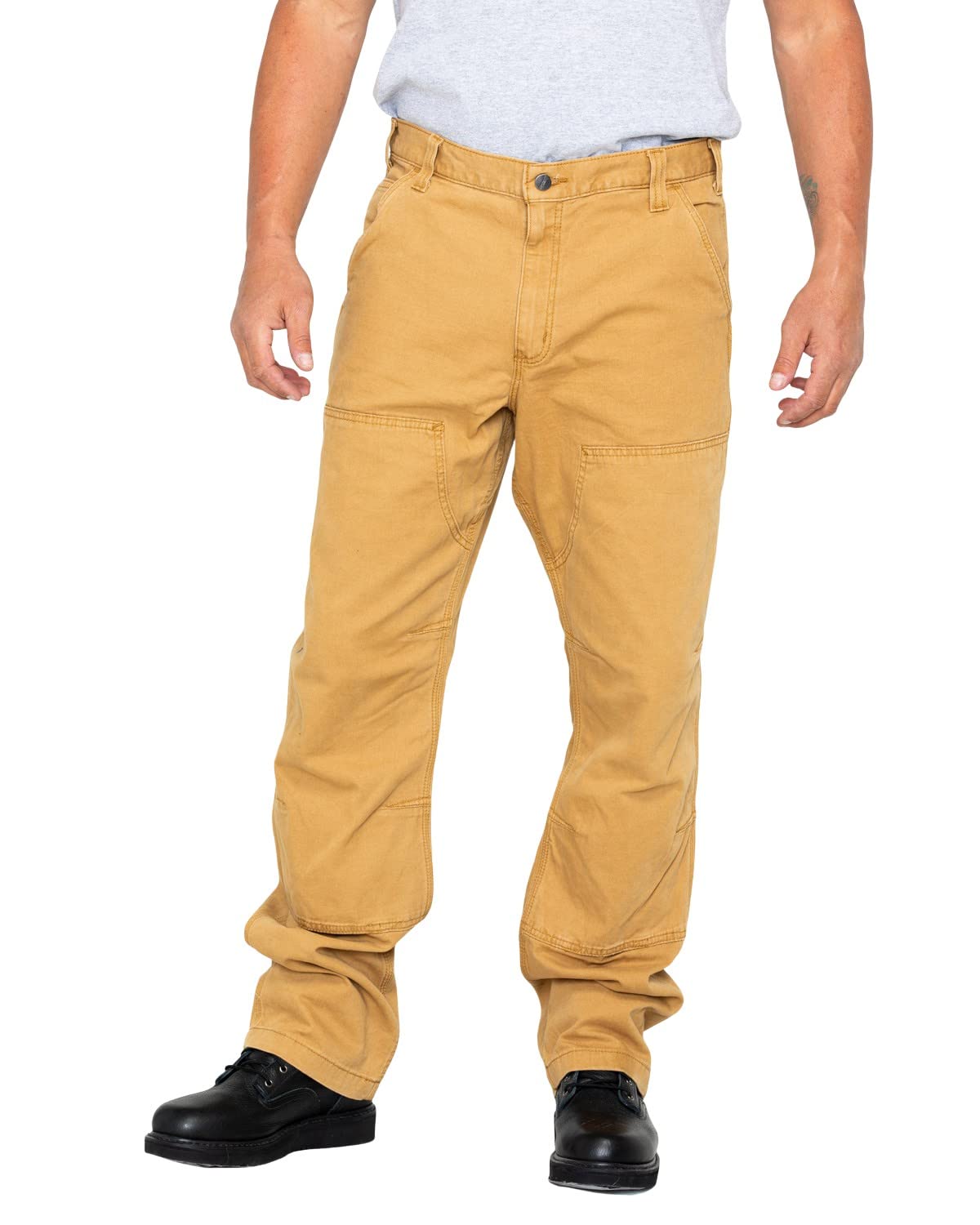 Carhartt Mens Rugged Flex Relaxed Fit Double-Front Utility Work Pants, Hickory, 42W X 34L Us