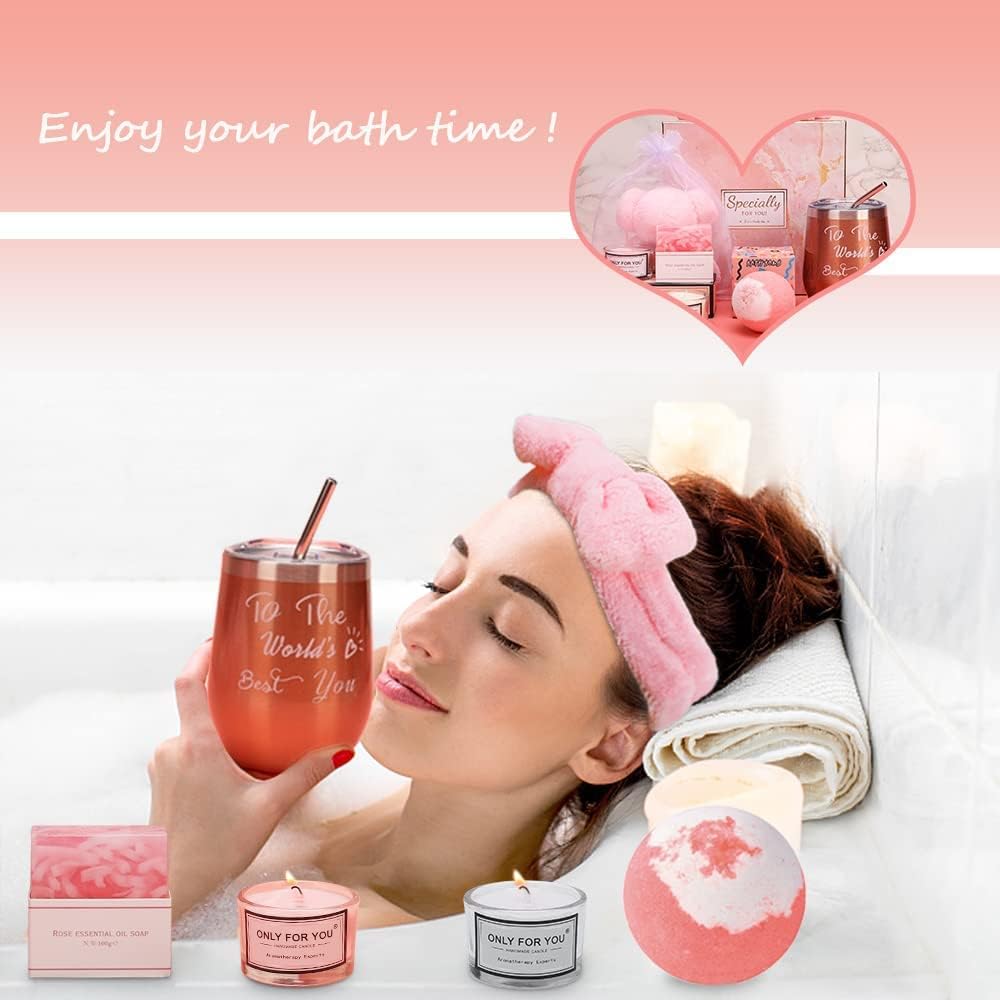 Birthday Gifts For Women,Relaxing Spa Gift For Women,Unique Happy Birthday Bath Set Gift Box For Her Mom Sister Best Friend,Moth