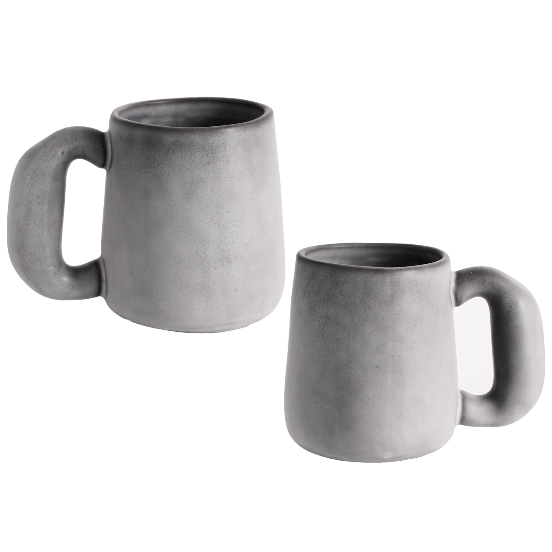Uaral Ceramic Large Coffee Mugs,Pottery Coffee Mug Set with jumbo handle,Handmade mugs for Coffee,Latte,Milk,Cocoa or Tea,20oz,S