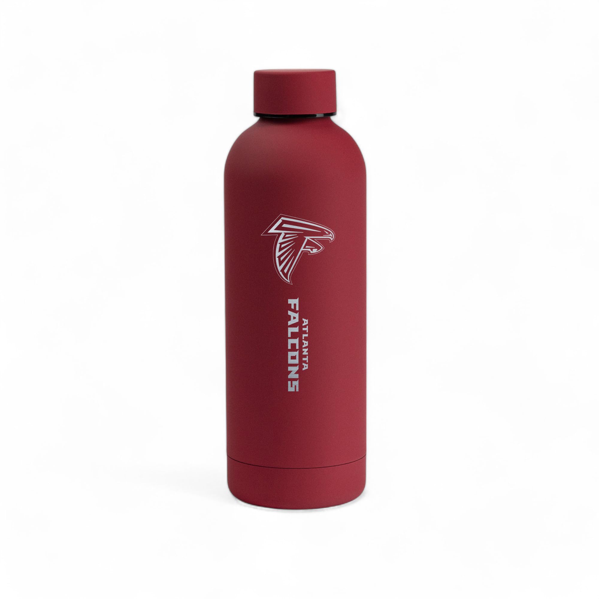 The Memory Company Officially Licensed 17oz Rubberized Water Bottle (Engraved), Atlanta Falcons