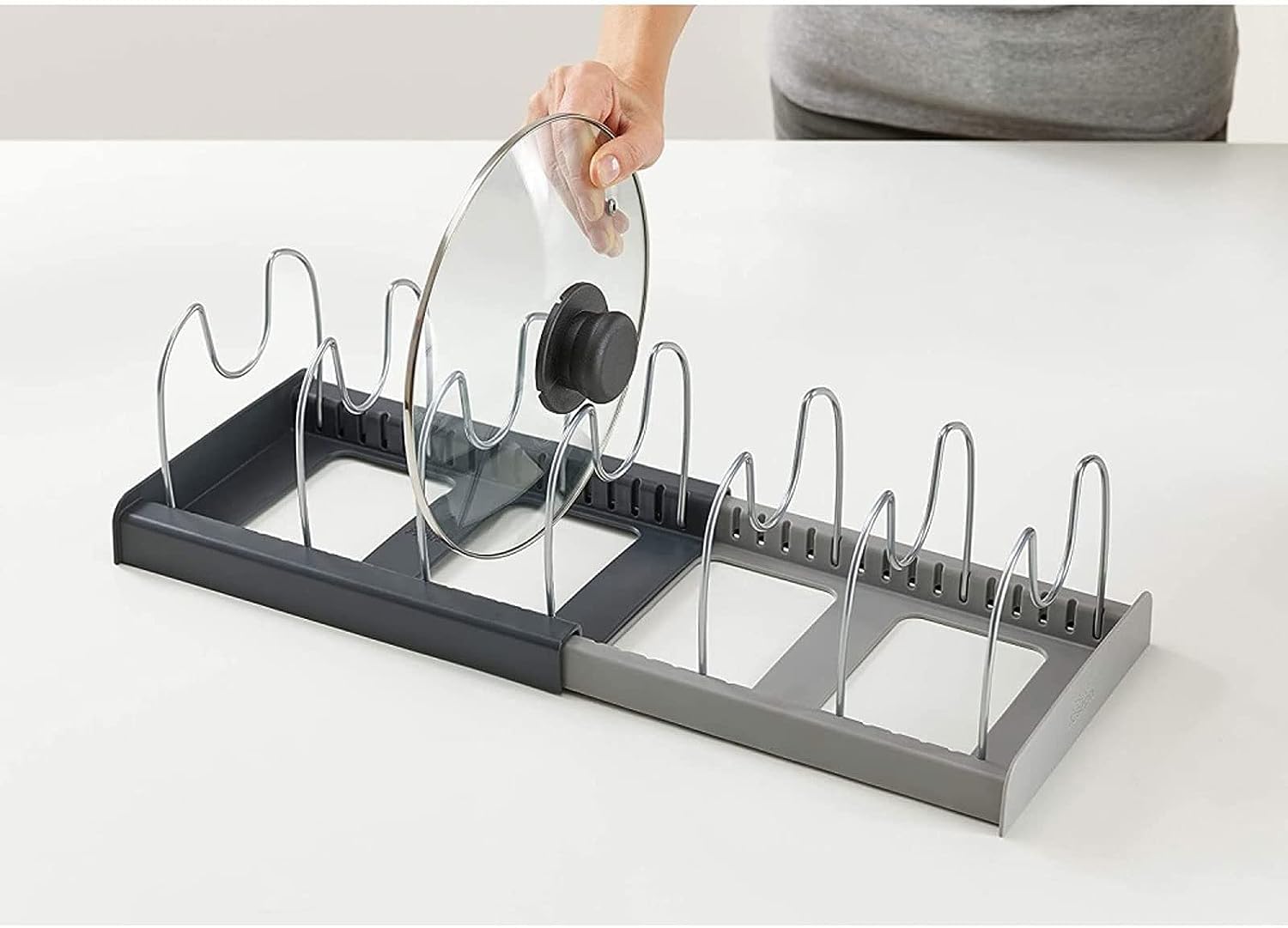 Gion 7 Tier Kitchen Counter Top Pantry Pan And Pot Lid Stand PullOut Pan Organizer Pot Rack Holder Shelf Cooking Dish Drain Rac