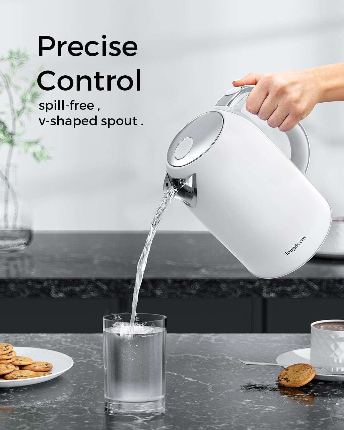 Electric Tea Kettle For Boiling Water With Temperature Control, 5 Presets And Keep Warm Function For Coffee/Tea Brewing, Stainle