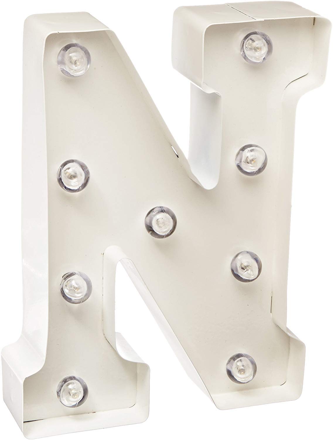 Darice White Metal Marquee Letter - N - 9.87    Tall, White Finish