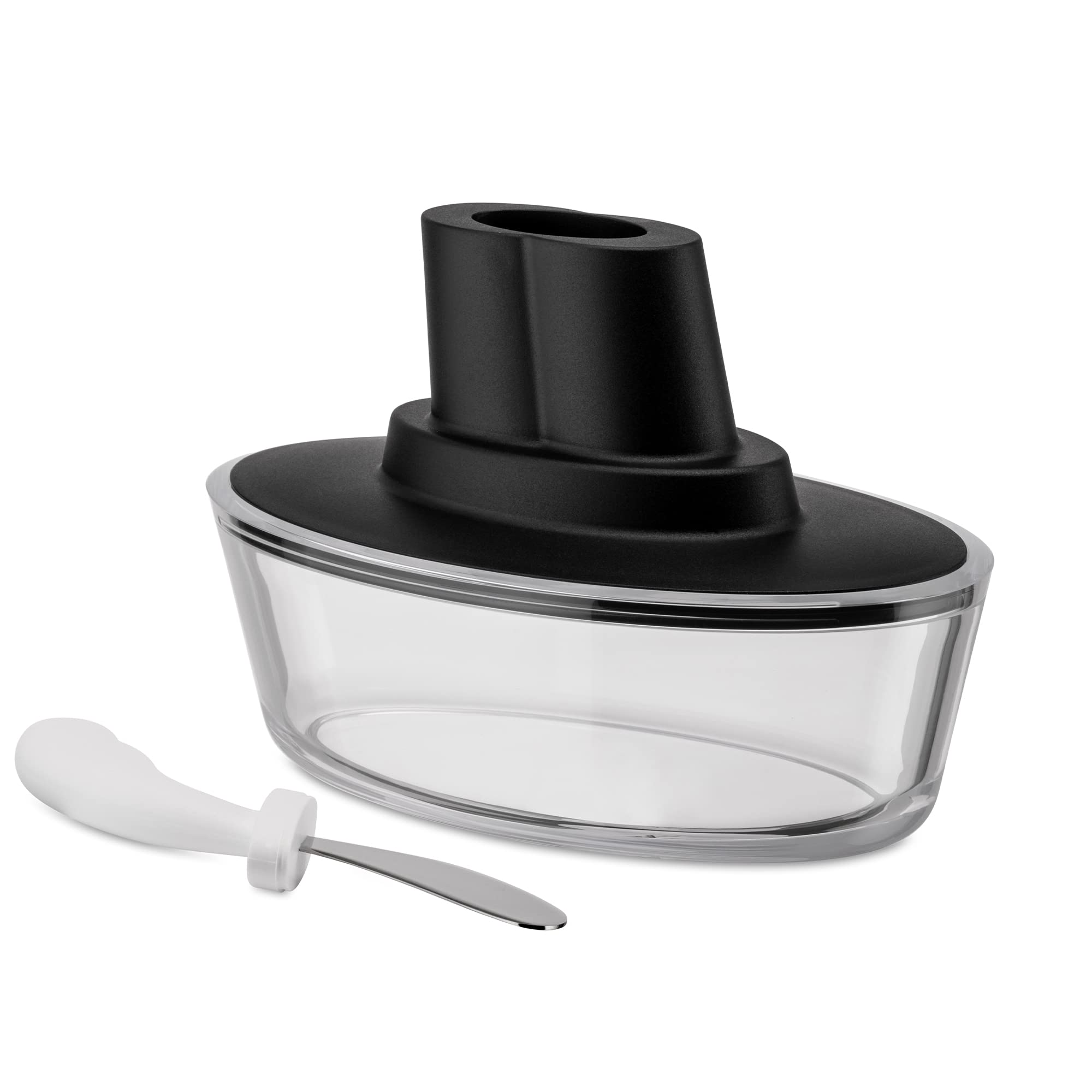 Alessi, B Ship Shape Butter Dish, Black