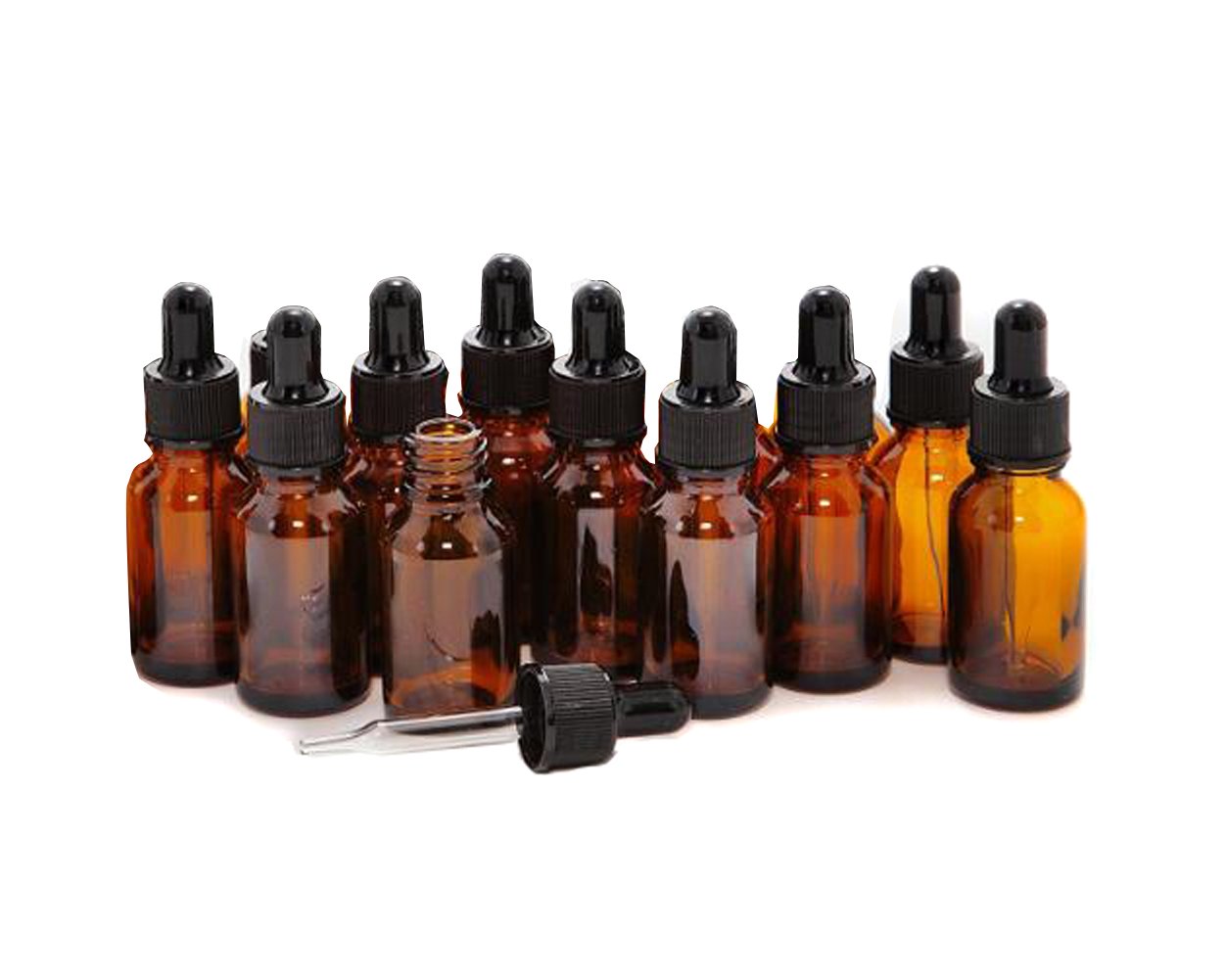 12 Pcs Empty Refillable 5Ml Amber Glass Droppers Essential Oil Bottles Aromatherapy Cosmetics Elite Fluid Container Jar Pot Hold