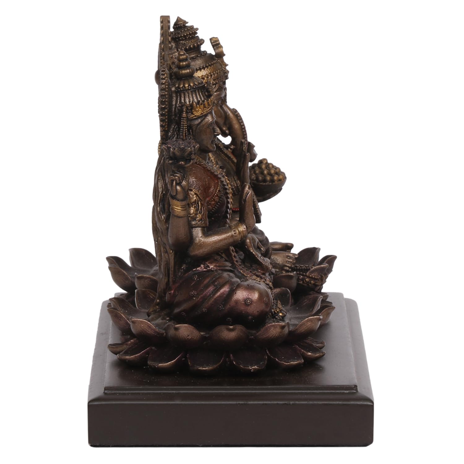 Artvarko Lakshmi Ganesha Idol Ganesh Laxmi Cold Cast Resin Statue Bronze Finish Murti Statue For Diwali Puja Home Office Success