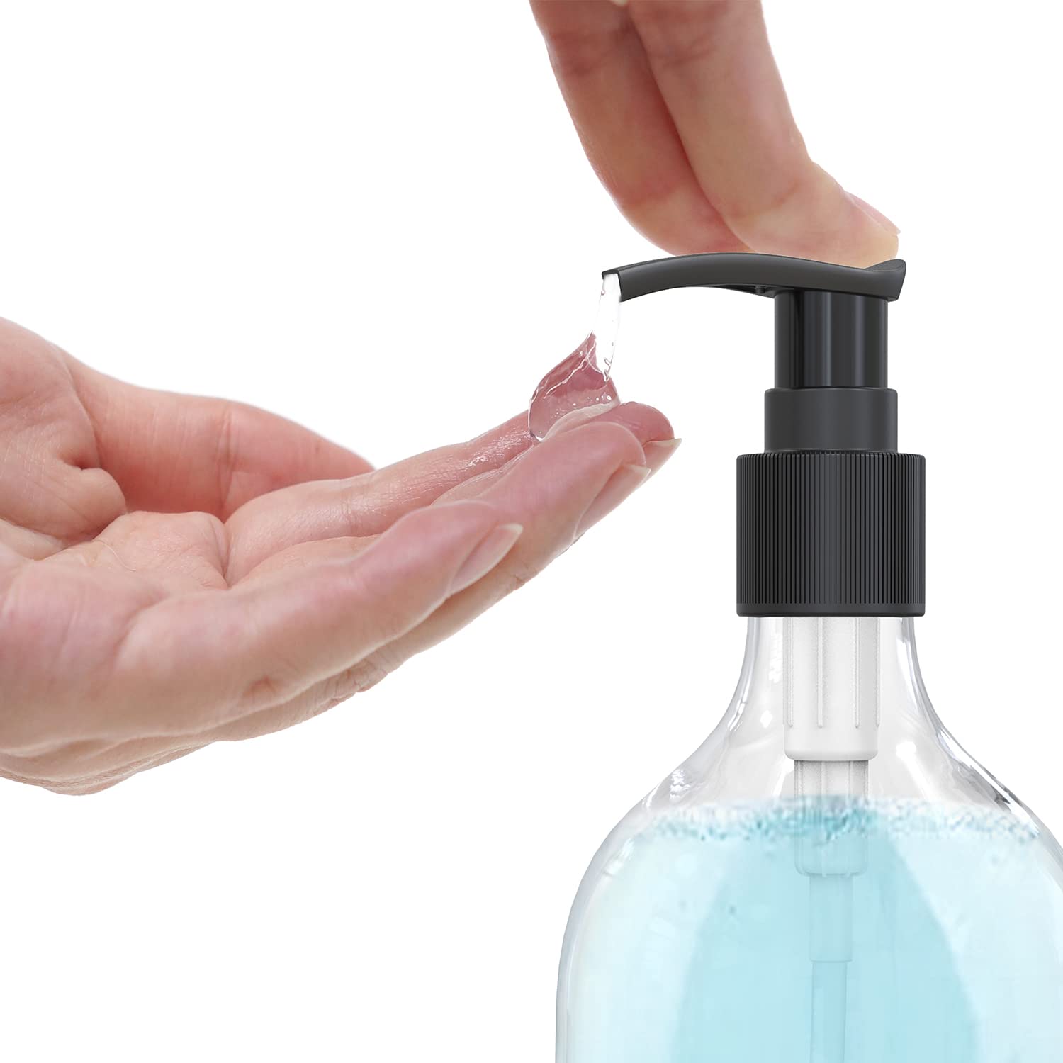10 Ounce Clear Plastic Pump Bottle Dispenser, Refillable Empty Bottle Container With Pump For Essential Oil Soap Lotion Shampoo,