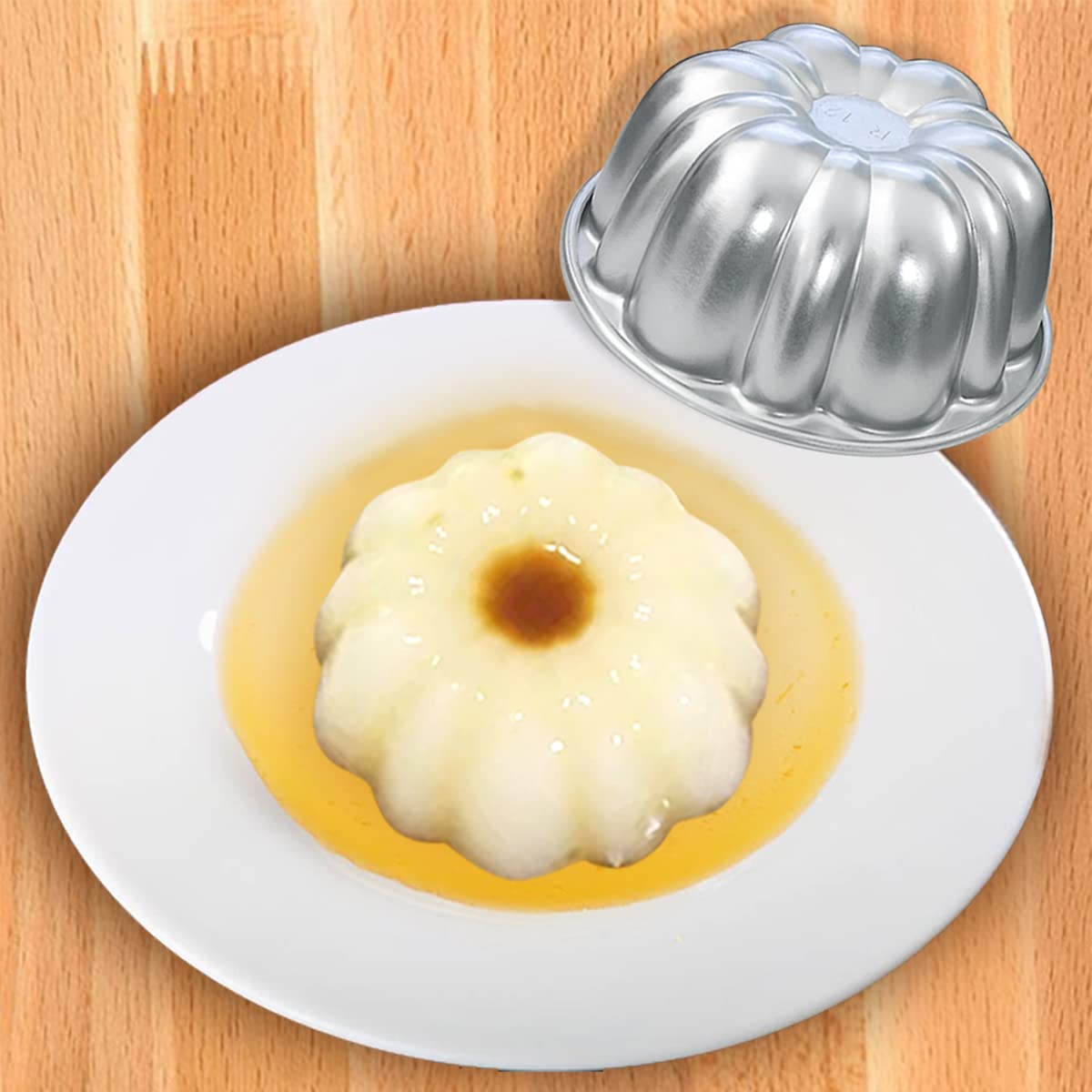 Weilan Egg Tart Molds Flower Shape Pudding Pan Cupcake Muffin Cups Aluminum Alloy Cake Tartlets Nonstick For Steaming And Baking