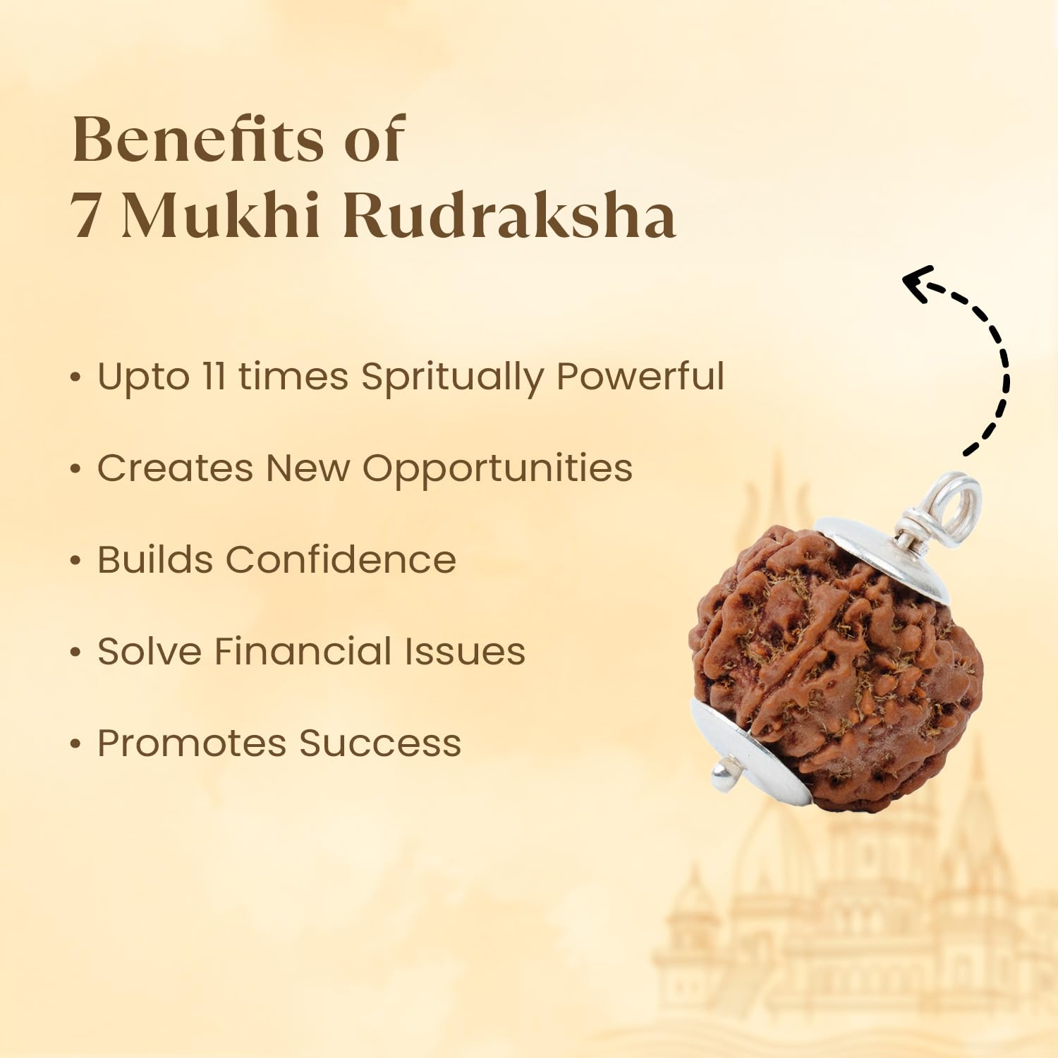 Astrotalk Nepal Origin 7 Mukhi Rudraksha with Silver-Capping | Attract Wealth & Prosperity | Financial Stability, Inner Peace & Spiritual Growth | Sacred Rudraksha Bead for Women & Men