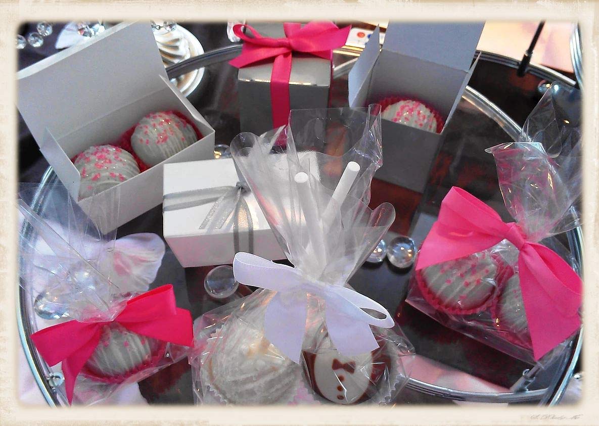 100 Cake Pop Bags 4W''X2D''X8H'' Bottom Gusseted Clear Poly Favor - For Large Size Cake Pops