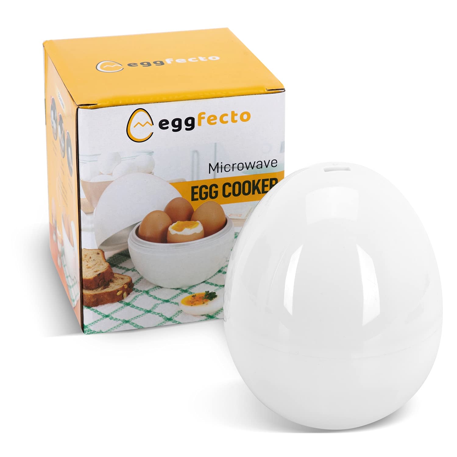 Eggfecto Egg Cooker For Microwave - 4 Egg Capacity Microwave Egg Cooker For Hard Boiled Eggs | Food-Grade Soft, Medium And Hard