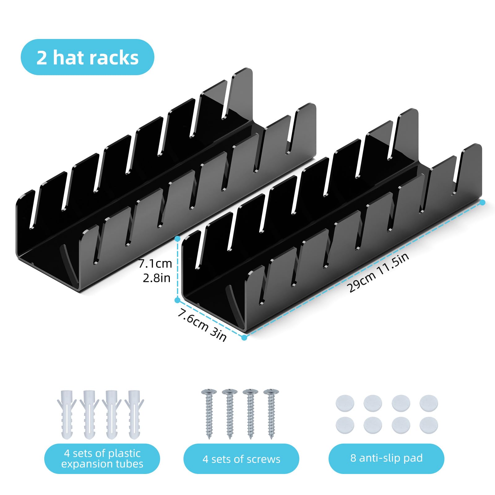 Dongying Hat Organizer For Baseball Caps 2024 New Hat Rack, No Install Acrylic Hat Stand For 14 Baseball Caps For Bedroom, Close