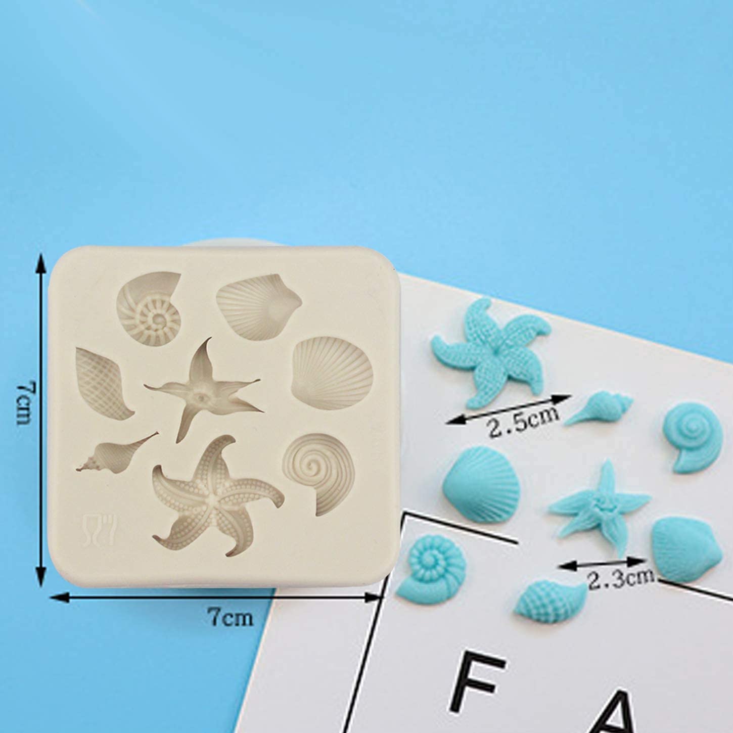 4 Pack Marine Theme Silicone Mold Fondant Molds Seahorse Seashell Starfish Mermaid Tail Silicone Mold Gum Paste Molds Candy Choc