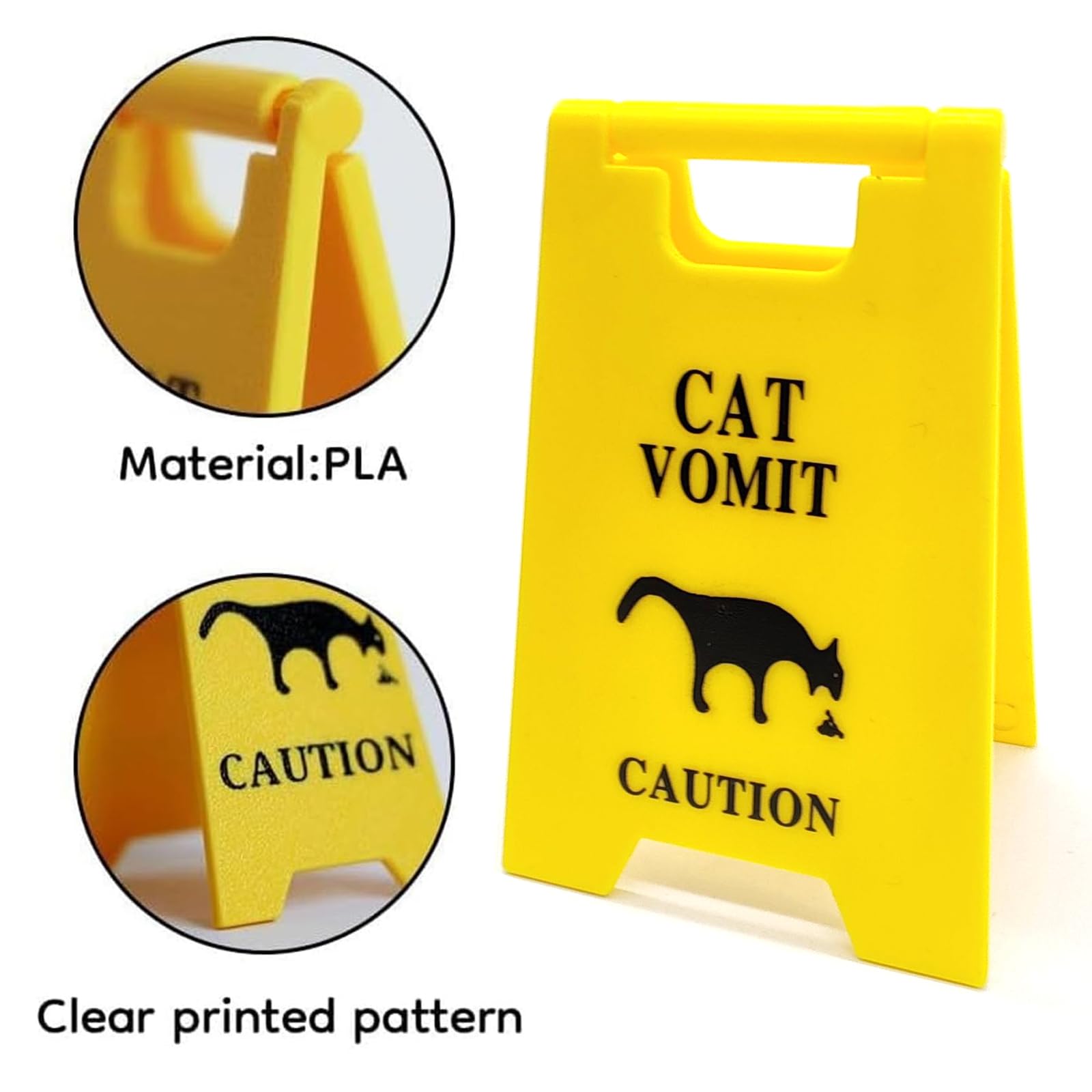 Dog and Cat Vomit Caution Sign 3Pcs Cat Vomit Sign 5 Inches Cats Vomits Warning Signs Desk Decorations Funny Novelty Cats Signs