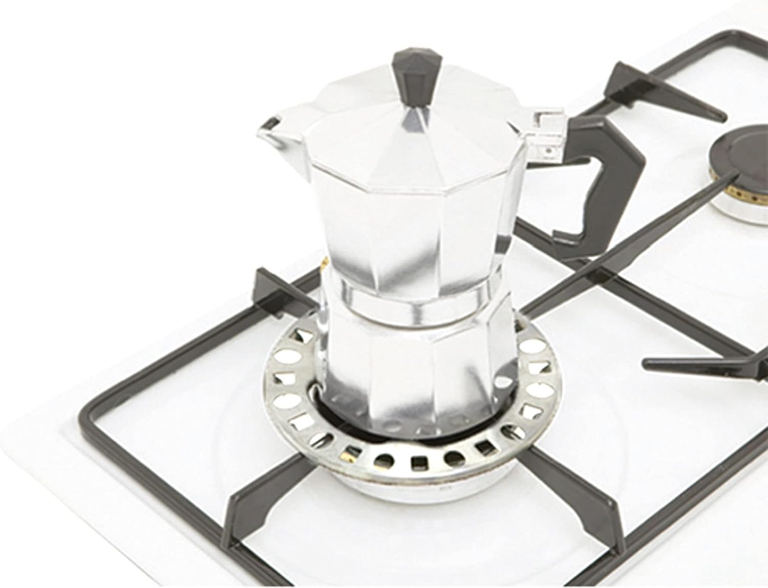 4.5'' Gas Ring Reducer Trivets Universal Stove Accessories For Stove Top Hob Cooker- Heat Simmer Espresso Coffee N Milk Pots, 2P