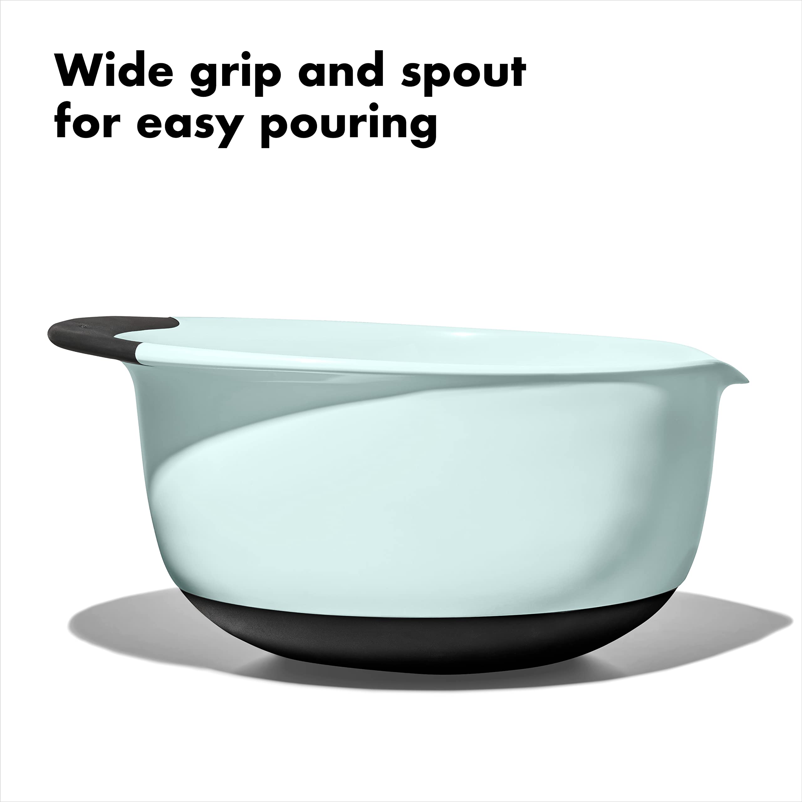 OXO Good Grips 3-Piece Mixing Bowl Set - Plastic, Small/Medium/Large, Cadet Blue/Tower Gray/Jade, Model 11323200