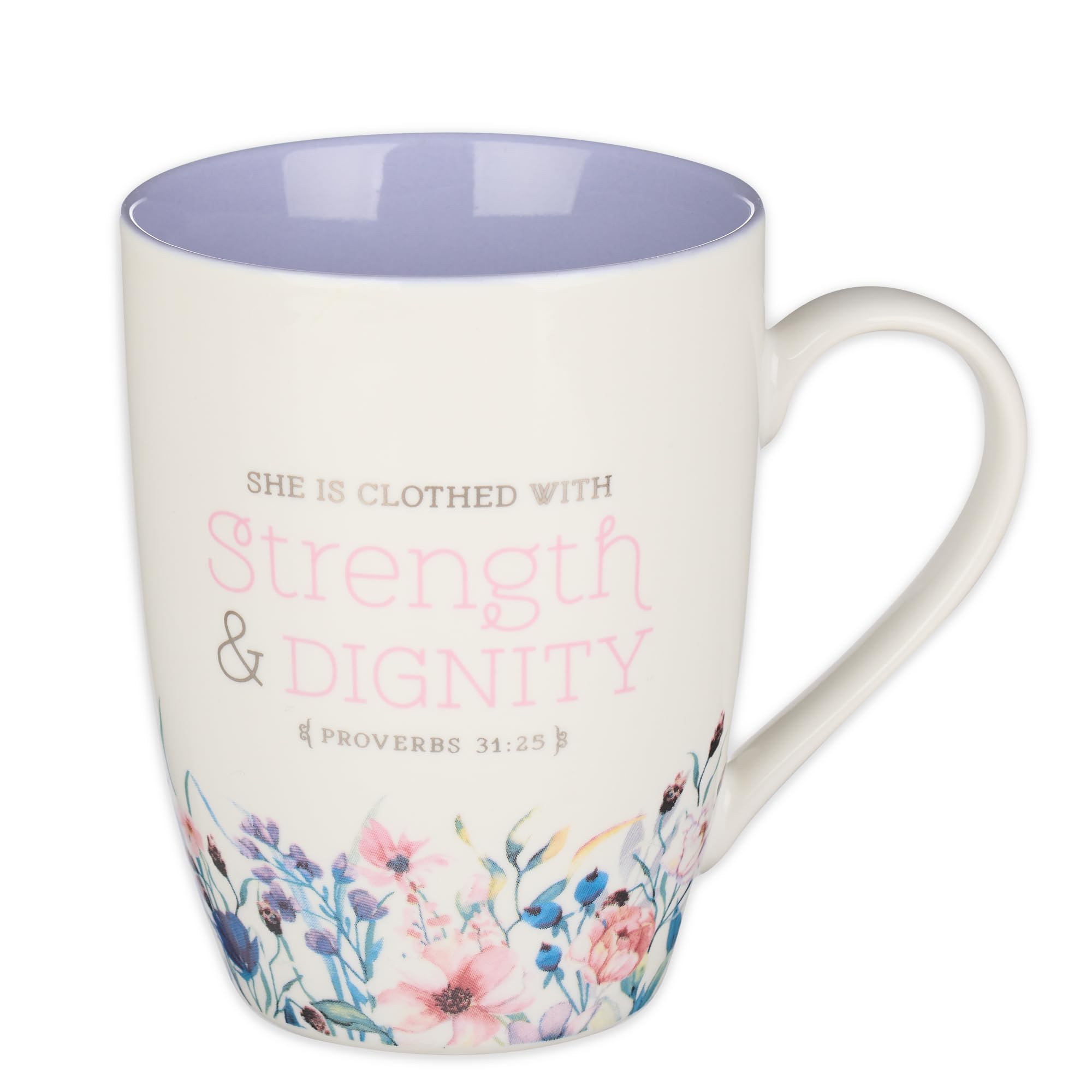 Christian Art Gifts Scripture Ceramic Encouraging Coffee and Tea Mug for Women: Strength and Dignity - Proverbs 31:25 Inspiratio
