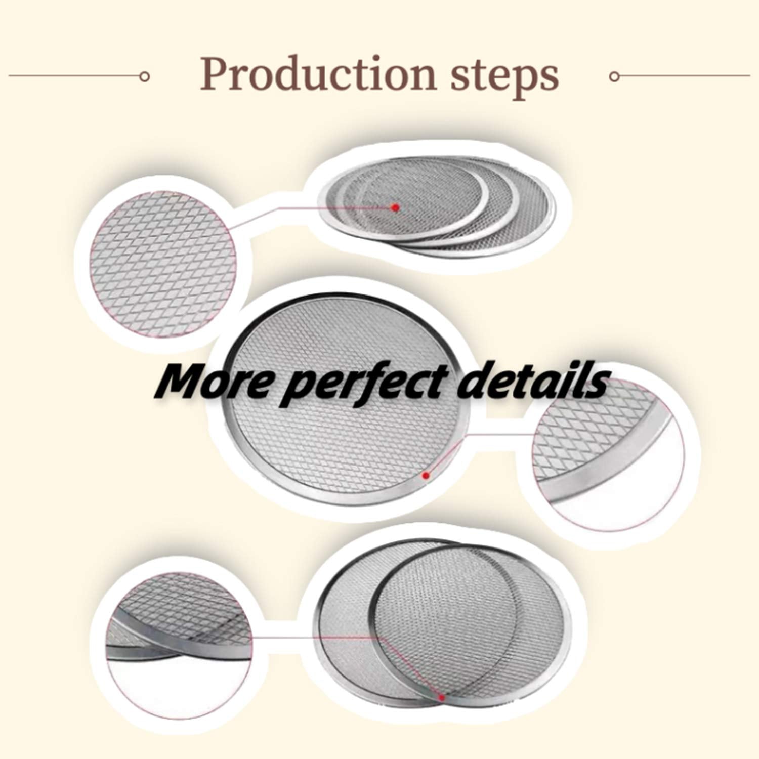 6 Packs Aluminum Alloy Pizza Pan With Holes, 8 Inch Commercial Grade Pizza/Baking Screen For Oven Round Pizza Crisper Tray Pizza