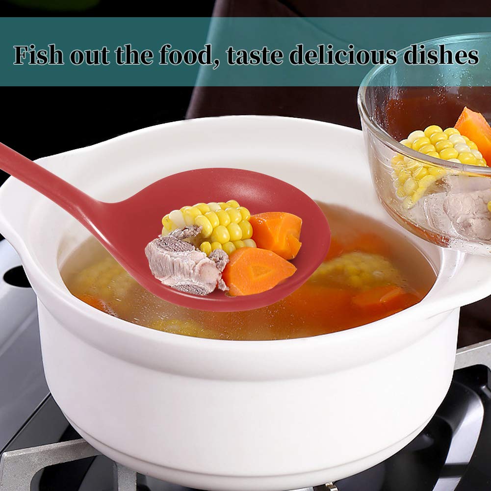 77L Slotted Spoon, Heatproof Skimmer Strainer Slotted Spoon, Seamless One-Piece Non-Stick Cooking Silicone Scoop Ladle With Ergo