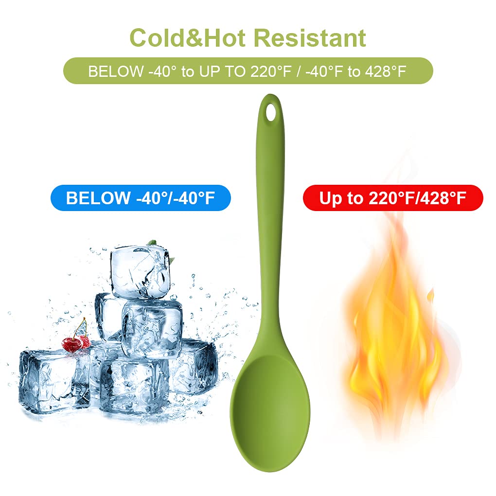 4 Pieces Silicone Spoons For Cooking, Large Silicone Mixing Spoon Set, Nonstick Heat-Resistant Cooking Spoons, 4 Colors Kitchen