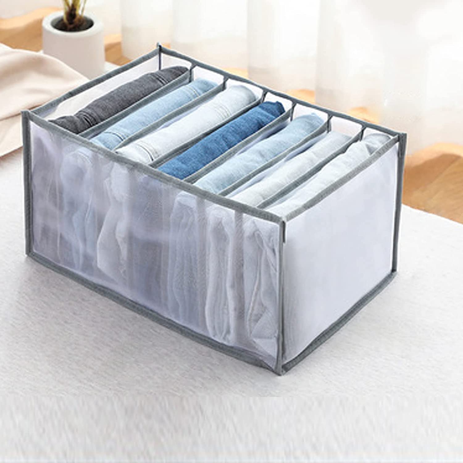 Aexoniz Washable Wardrobe Clothes Organizer,Clothes Drawer Organizer,Clothing Organizer,Drawer Dividers For Clothes,Mesh Separat