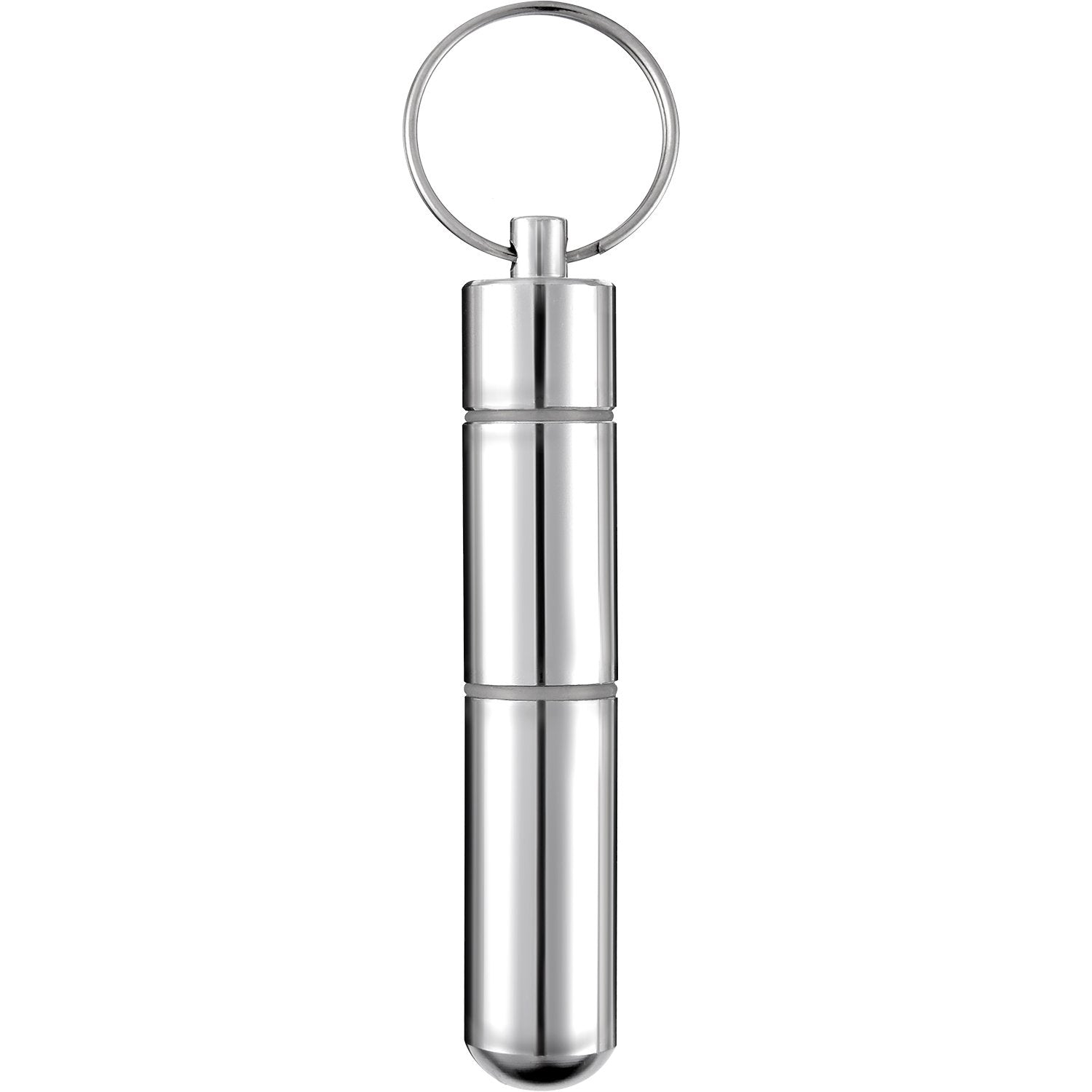 Hotop Pocket Toothpick Holder Waterproof Aluminium Alloy Toothpick Box Metal Pill Case with Key Ring, 2.8 x 0.6 Inch