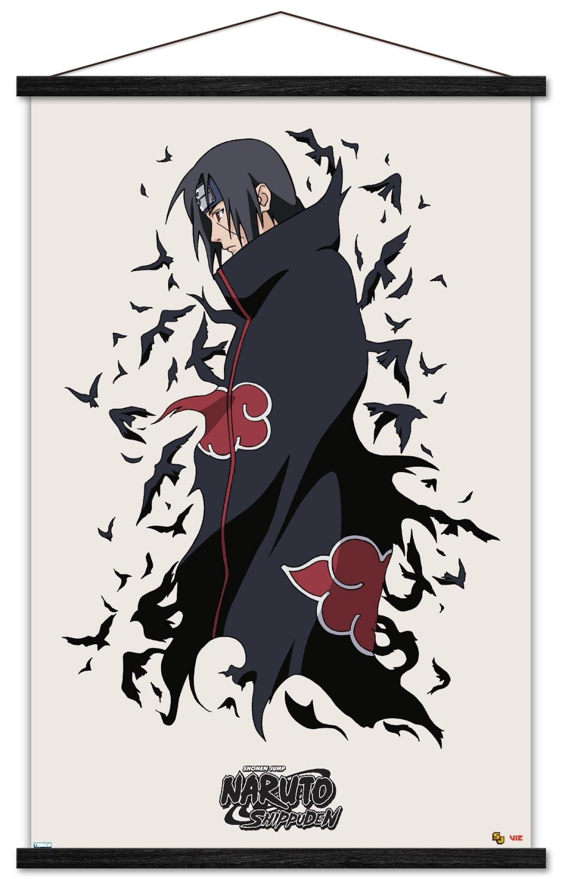 Trends International Naruto Shippuden - Itachi Wall Poster, 22.375'' X 34'', Premium Print And Black Hanger Bundle