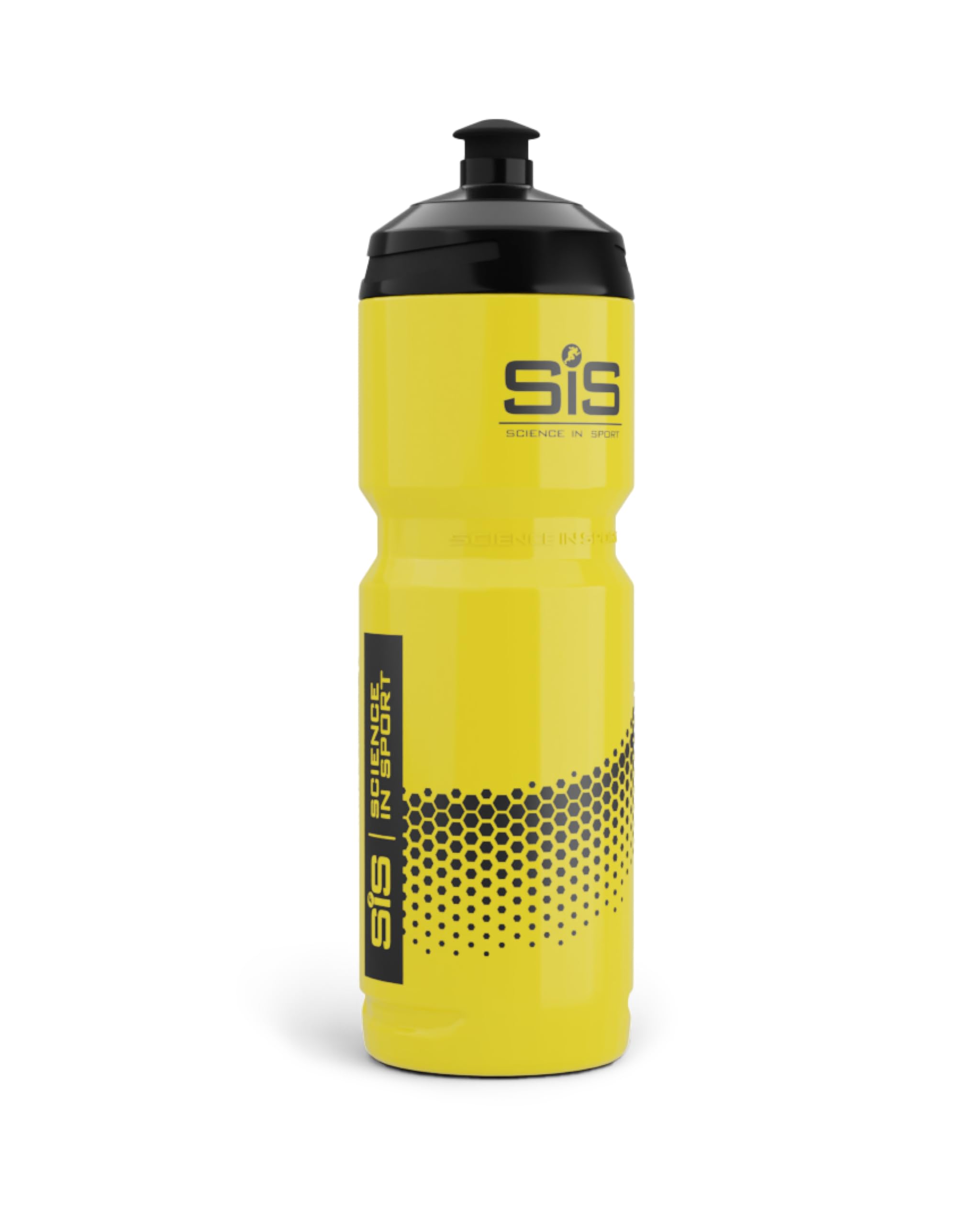 Science in Sport Pro Water Bottle w/Easy Mixing | Yellow Squeeze Water Bottle w/Running Lockable Valve - 27 Fluid Ounce