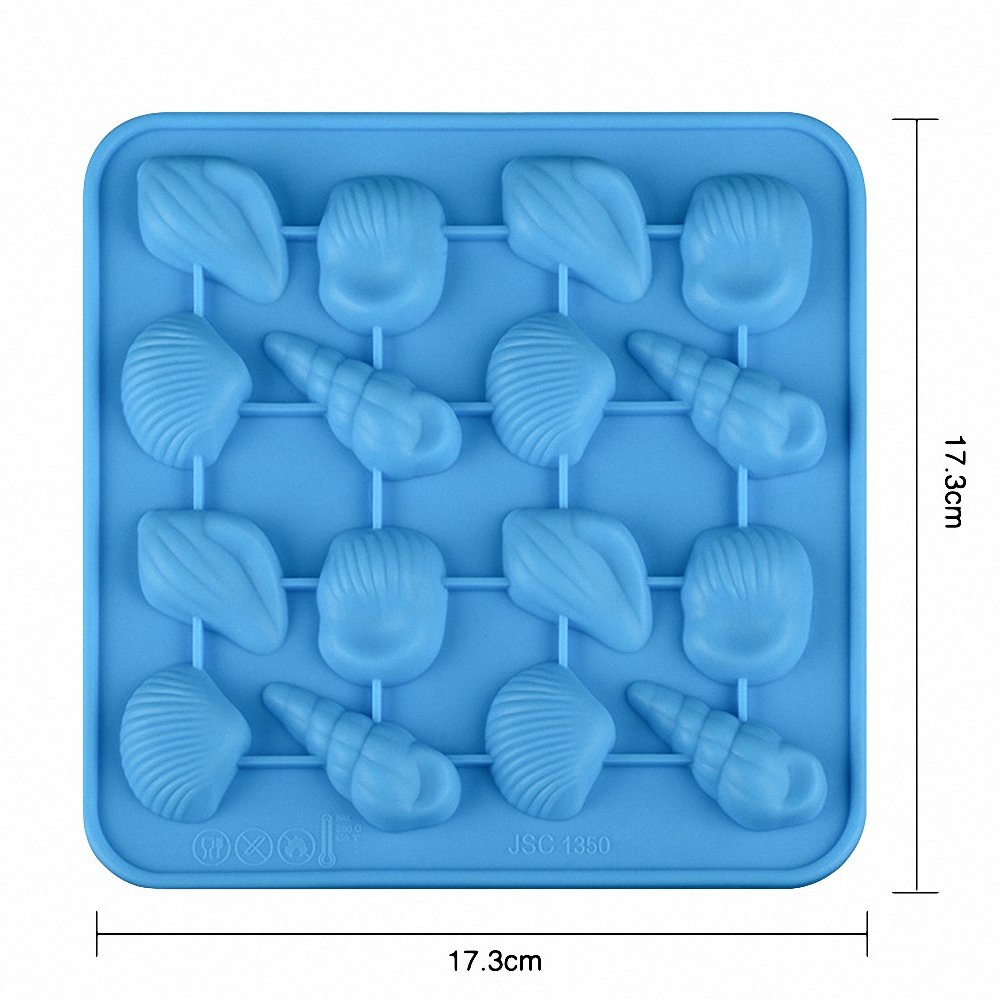 2Pcs Small Conch Shell Chocolate Candy Silicone Molds, Seashell Fondant Mini Soap Crayon Resin Mould Ice Cube Jello Tray, Under