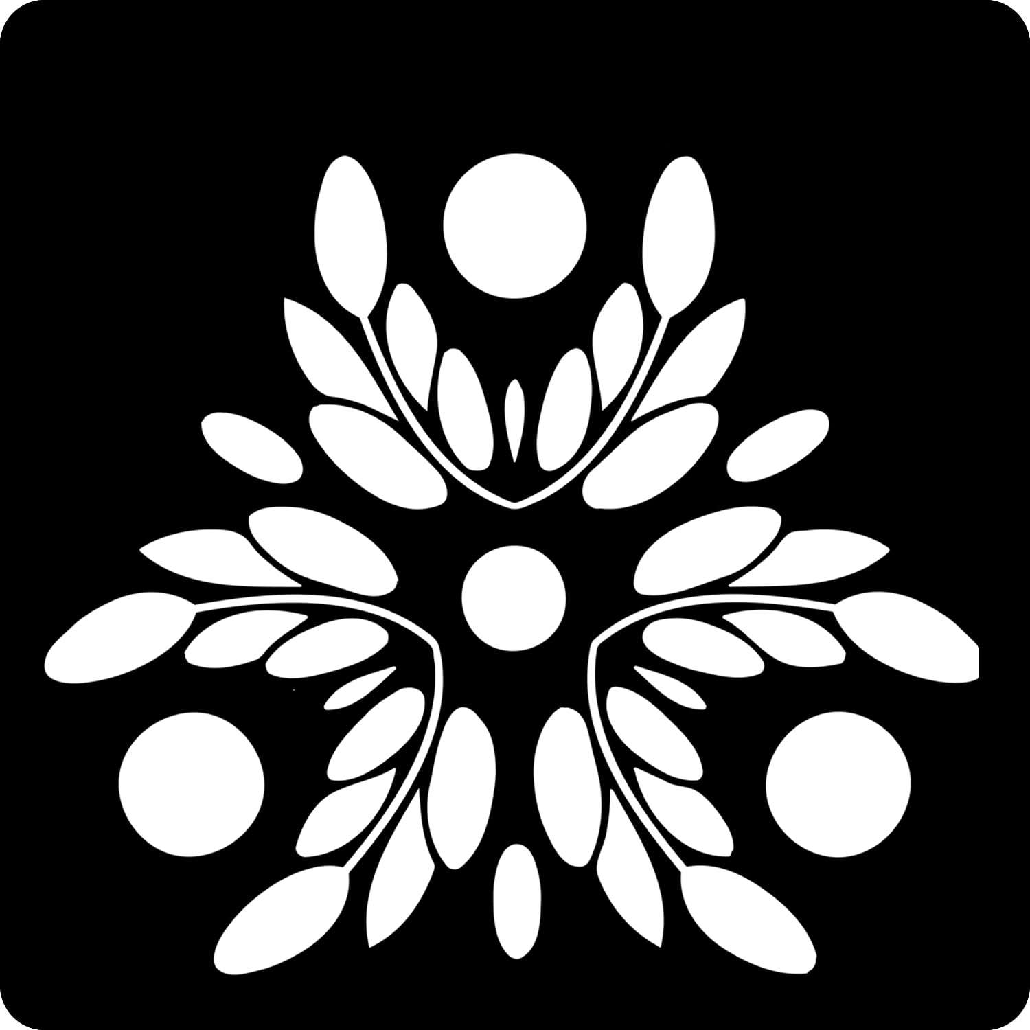 Kachi Pencil Floral Mandala Round Craft Stencils for Wall Painting Big Size 12x12 inch Reusable Stencil for Painting, Fabric, Gl