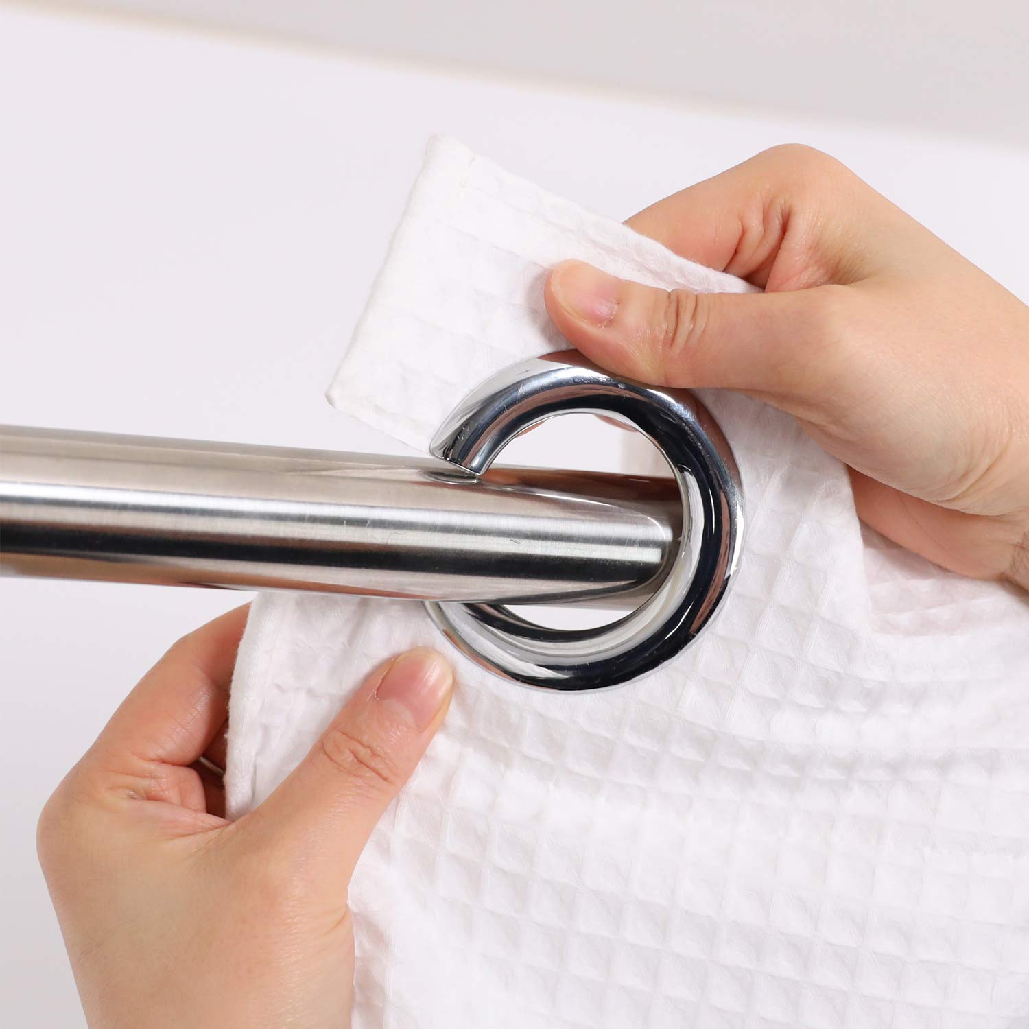 Hotel Grade No Hooks Needed Shower Curtain With Snap In Liner,Water Repellent, Machine Washable (White-No Window, 71''X74''(W/Li