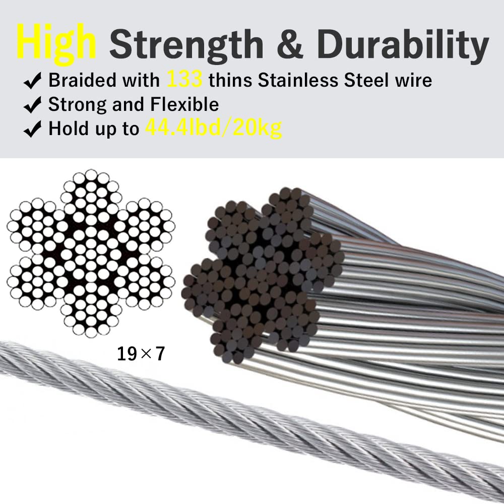 Retractable Clothesline Indoor Heavy Duty 304 Stainless Steel Durable Wire 12Ft Support 44Lbs, Japard Shower Clothes Hanger Line