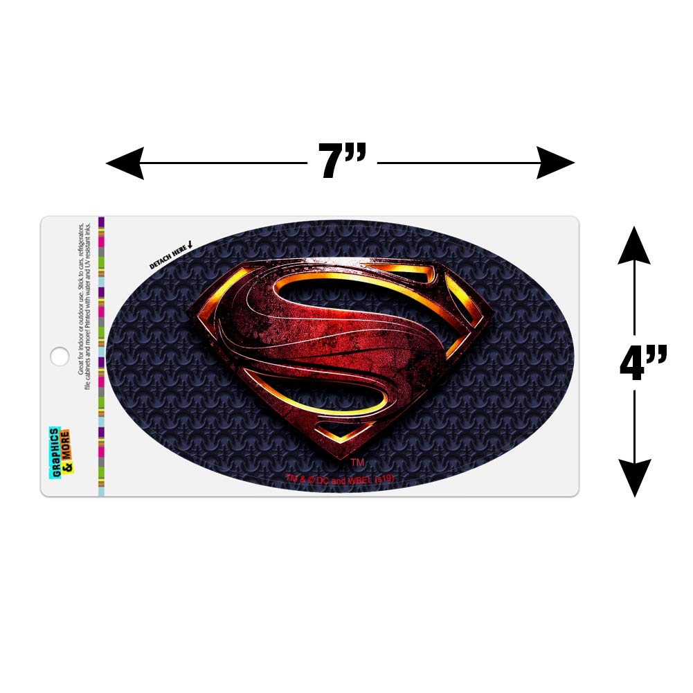 Justice League Movie Superman Logo Automotive Car Refrigerator Locker Vinyl Euro Oval Magnet