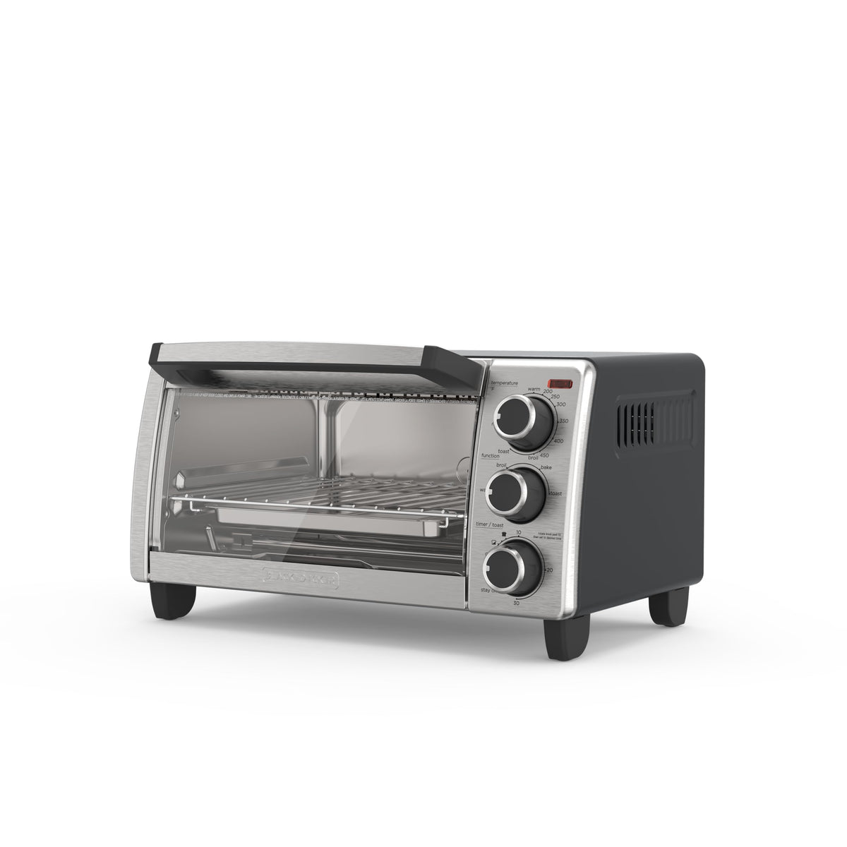 Black+Decker 4-Slice Toaster Oven, To1756Sb, Even Toast, 4 Cooking Functions Bake, Broil, Toast And Keep Warm, Removable Crumb T