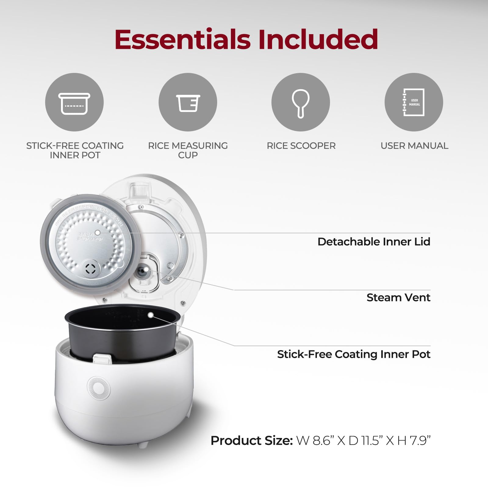 Cuckoo Cr-0375Fw 3 Cup (Uncooked) / 6 Cup (Cooked) Micom Rice Cooker & Warmer With Nonstick Inner Pot, 10 Menu Modes, Lcd Displa