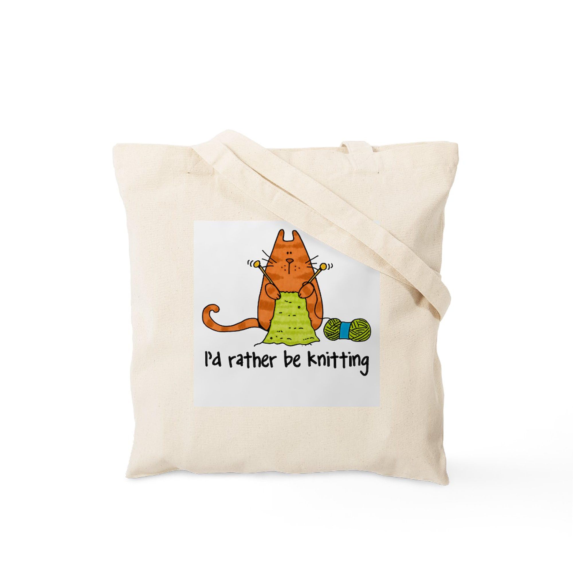 Cafepress Rather Be Knitting Tote Bag Natural Canvas Tote Bag, Reusable Shopping Bag