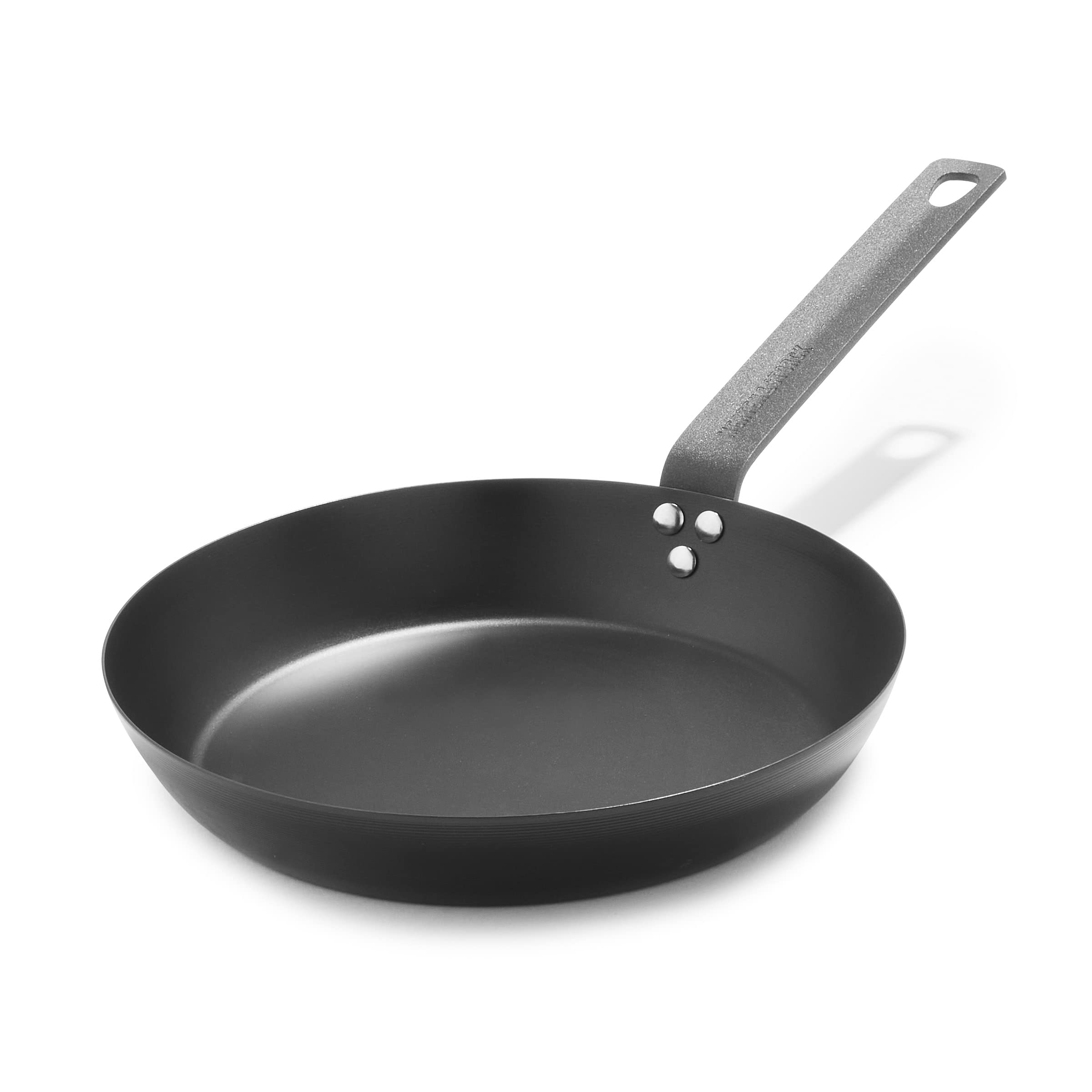 Merten & Storck Pre-Seasoned Carbon Steel 10 Frying Pan Skillet, Cast Iron Lightweight, Durable, Sear Grill Broil Fry, Indoor Ou