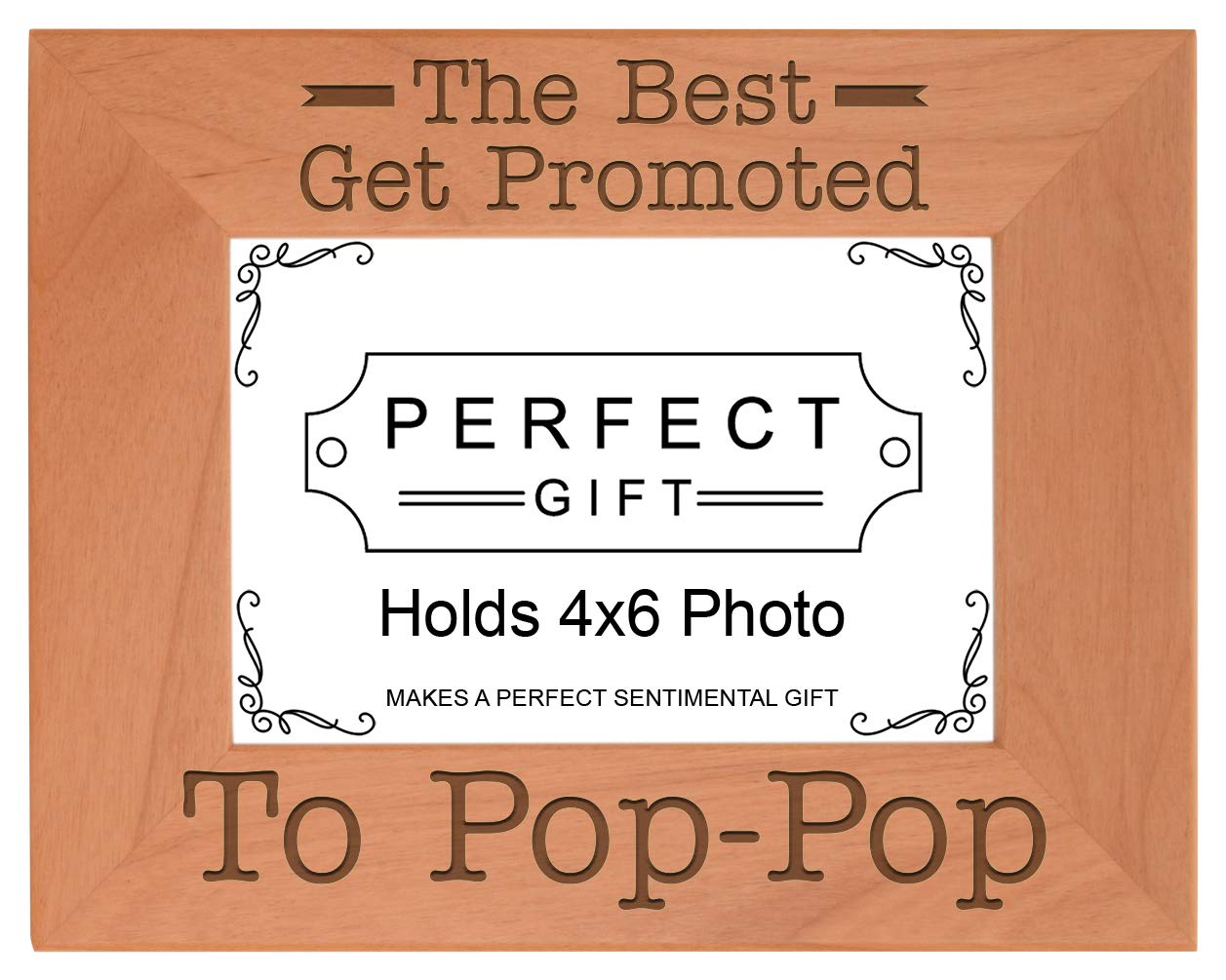 ThisWear Gift for Grandpa Best Get Promoted to Pop-Pop Natural Wood Engraved 4x6 Landscape Picture Frame Wood