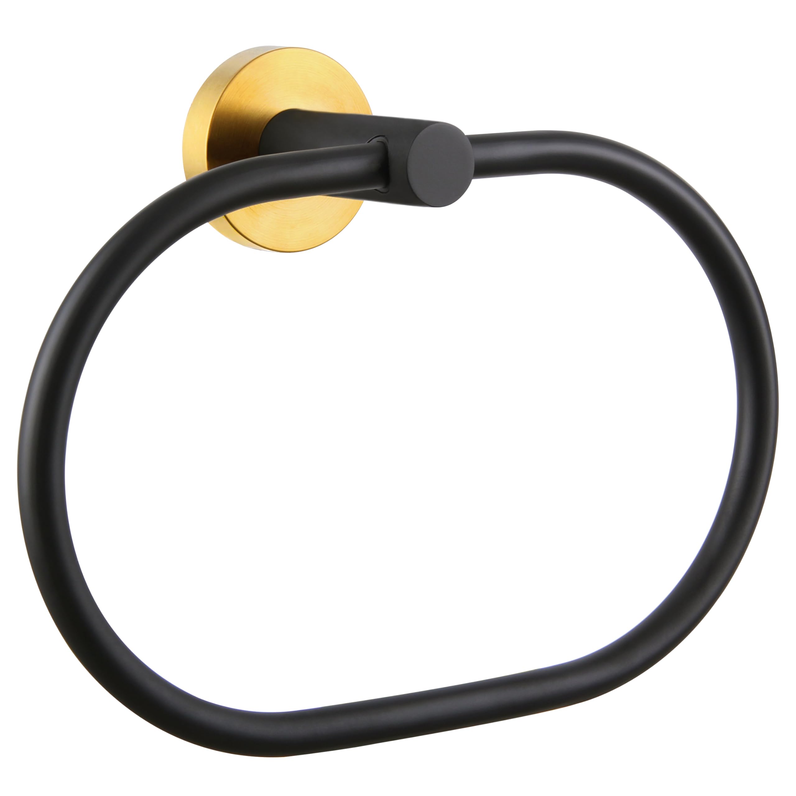 Bath Towel Ring, Aplusee Stainless Steel Swivel Hand Towel Holder, Modern Oval Kitchen Bathroom Accessories (Black & Gold)