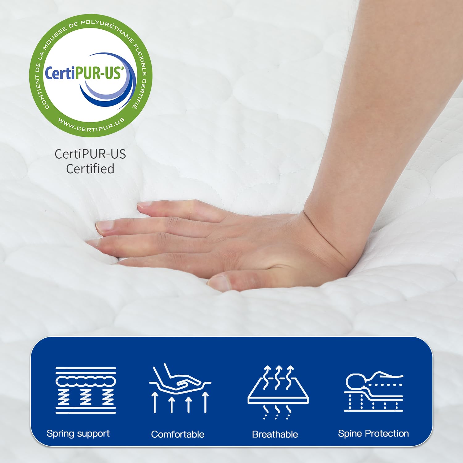Paylesshere 6 Inch Hybrid Mattress With Innerspring And Foam/Fiberglass Free/Medium Firm Spring Mattress/King Size Mattress In A