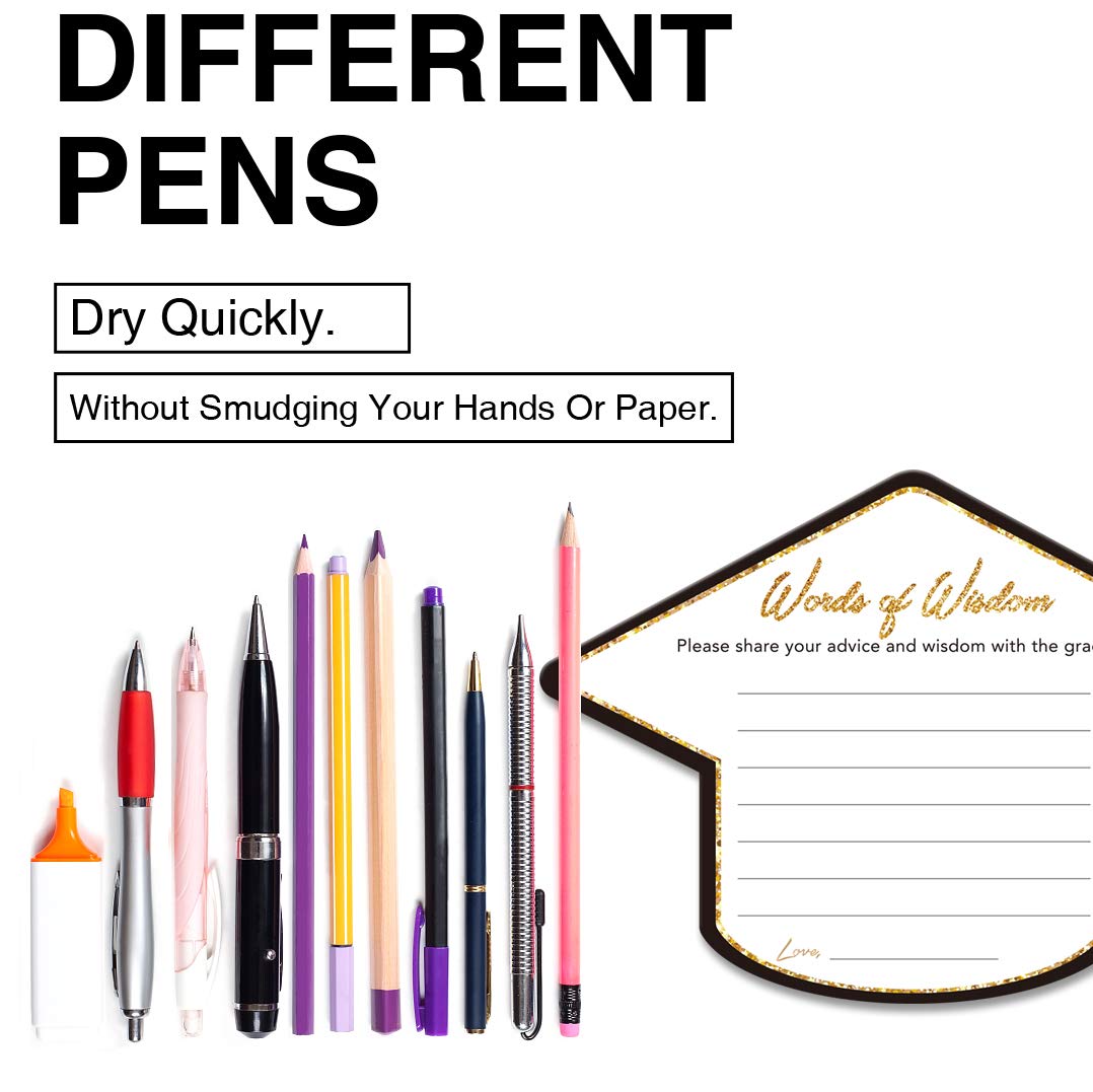 Yuzi-N Graduation Advice Cards For The Graduate (50 Pack), High School Or College Graduation Party Games Decorations Supplies, W