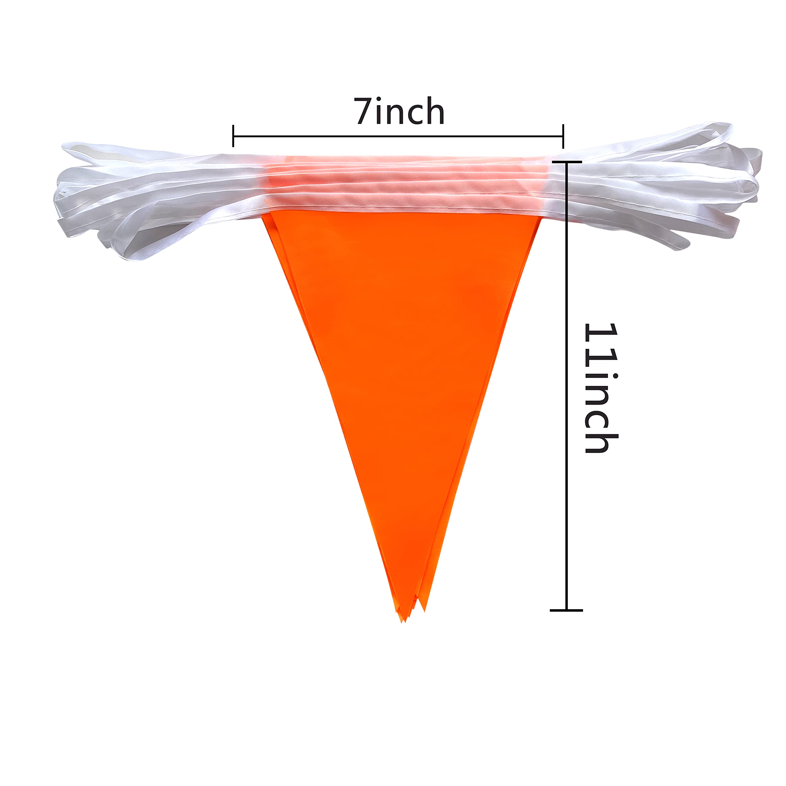 Consummate 100 Feet Orange Pennant Banners Flags String Hanging Triangle Bunting Flags For Grand Opening,Kids Birthday,Party Dec