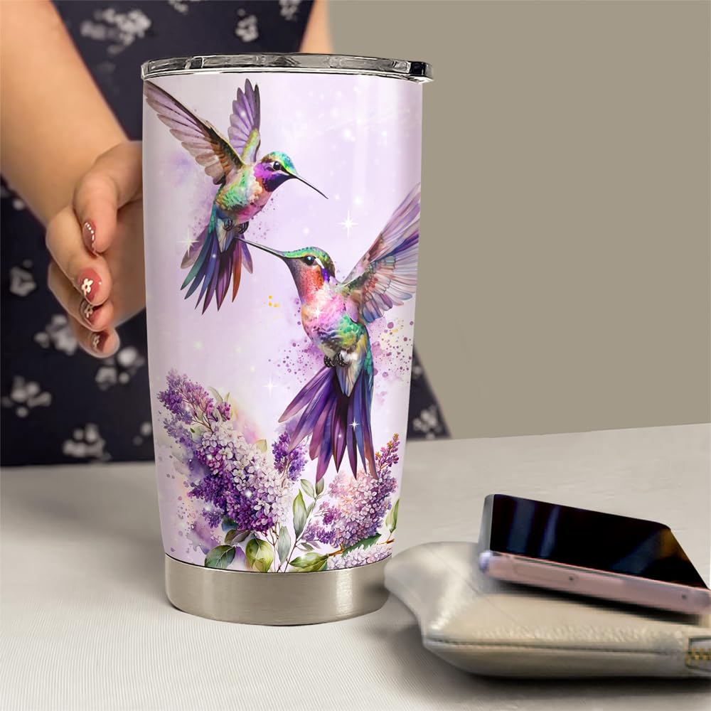 Hummingbird Tumbler 20oz Stainless Steel Insulated Travel Mug Cup for Women Girls Grandma Mom Hummingbird Gifts for Birthday Chr