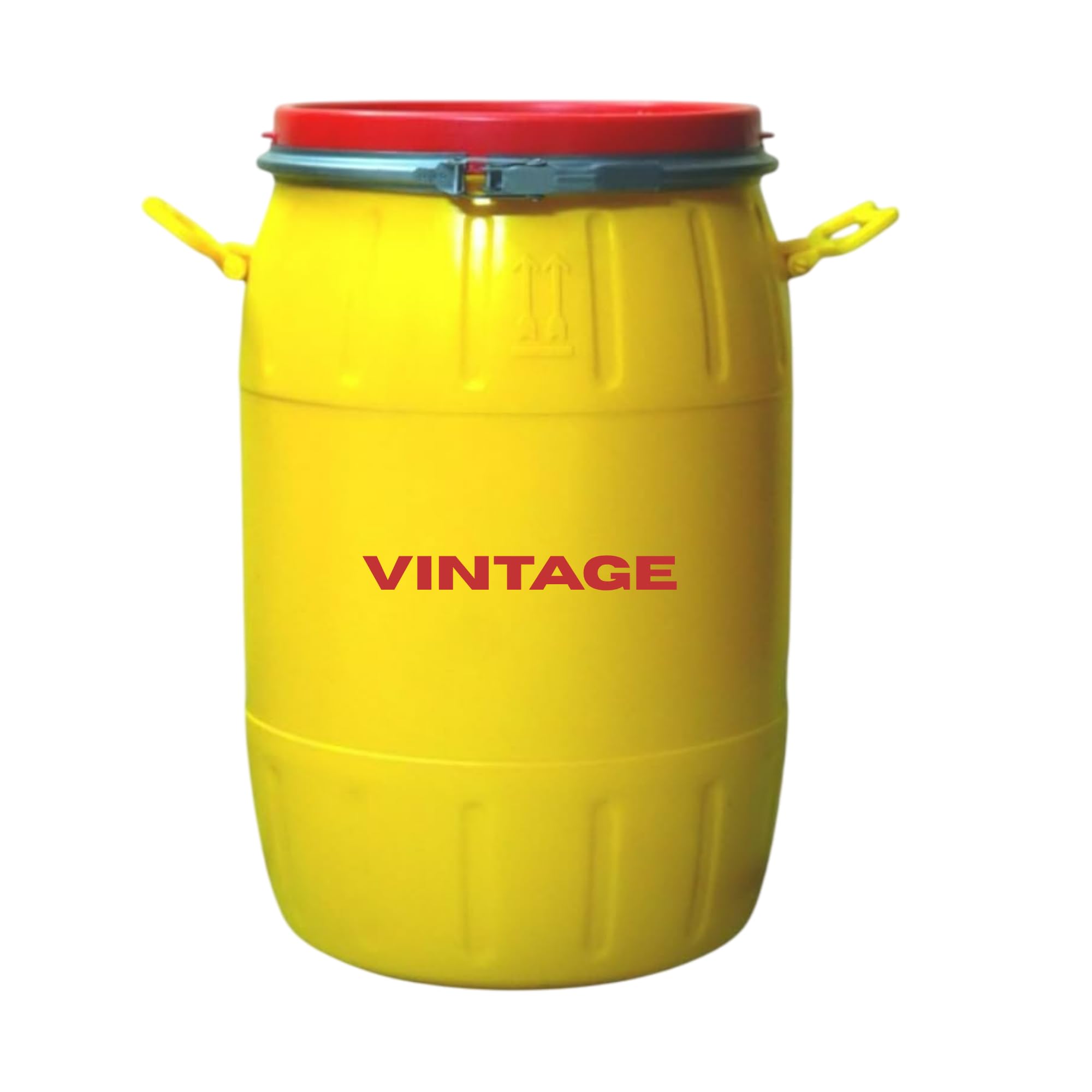Vintage Yellow Drum 50 Liter | Water Storage Drum | Unbreakable | Blue Pvc | Chemical Storage Plastic| Leak Proof (50 Liter) Rou