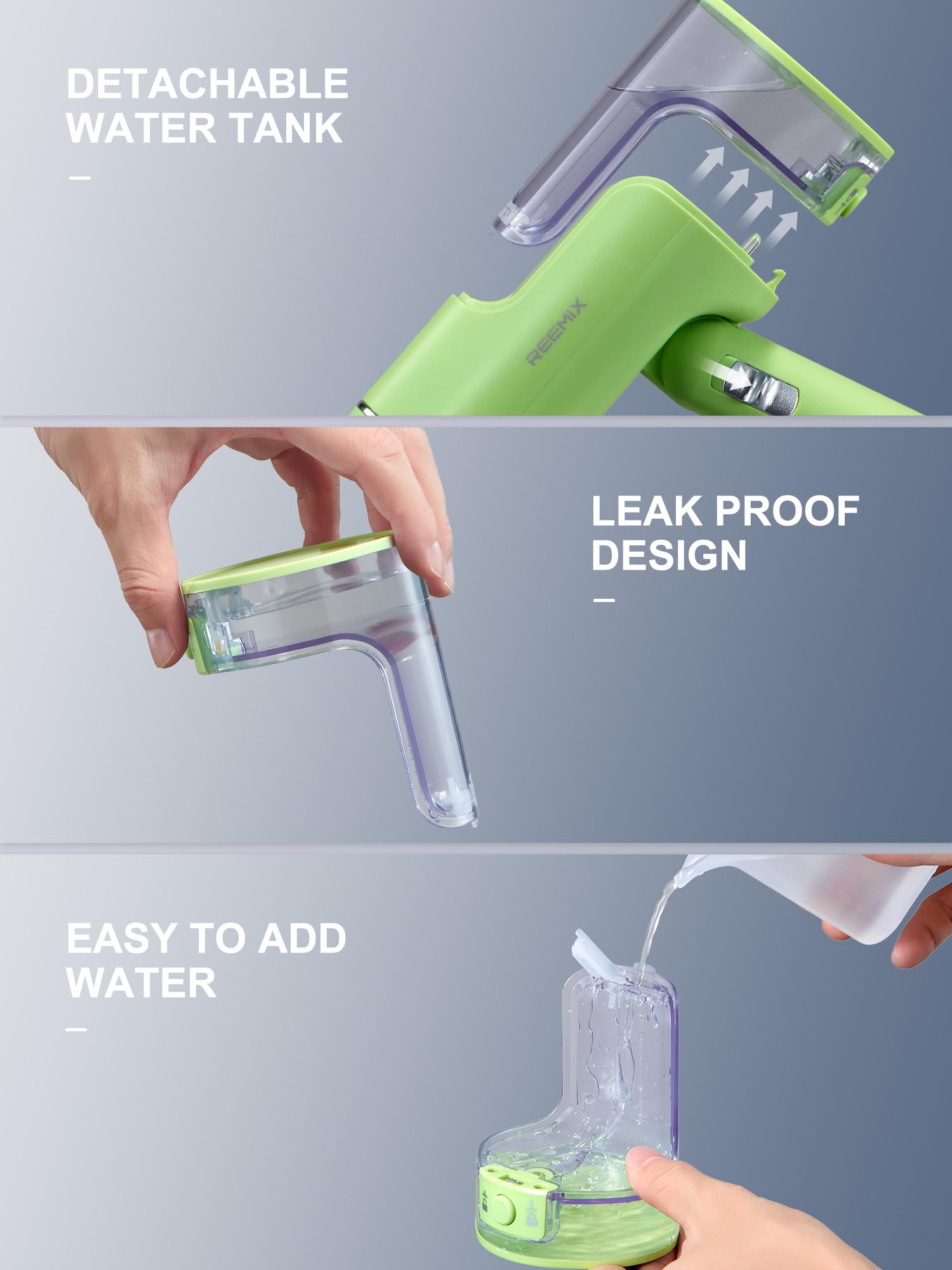 Reemix Portable Garment Steamer, Powerful Foldable Handhled Steamer 1300W, Travel Size Steamer For Clothes 20S Fast Heat-Up, Fab