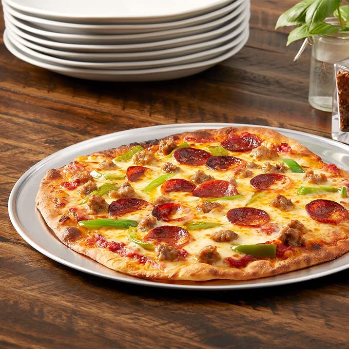 American Metalcraft Tp7 Tp Series 18-Gauge Aluminum Standard Weight Wide Rim Pizza Pan, 7-Inch