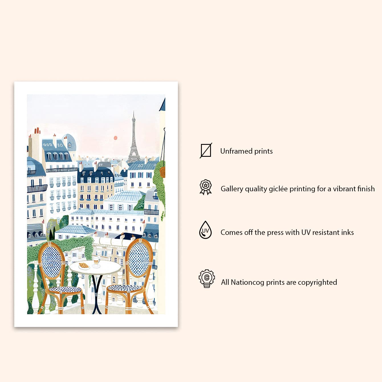 Paris Art Print, Eiffel Tower Wall Art, France, Parisian Poster, Paris Decor, Paris Gift, Travel Gift, Travel Poster, Europe, Ho