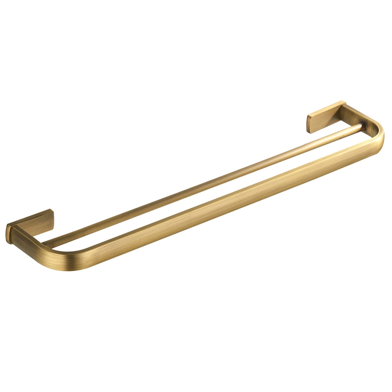 Flybath Towel Rail Bar Double Layer Brass Antique Holder Wall Mounted, Brushed Bronze