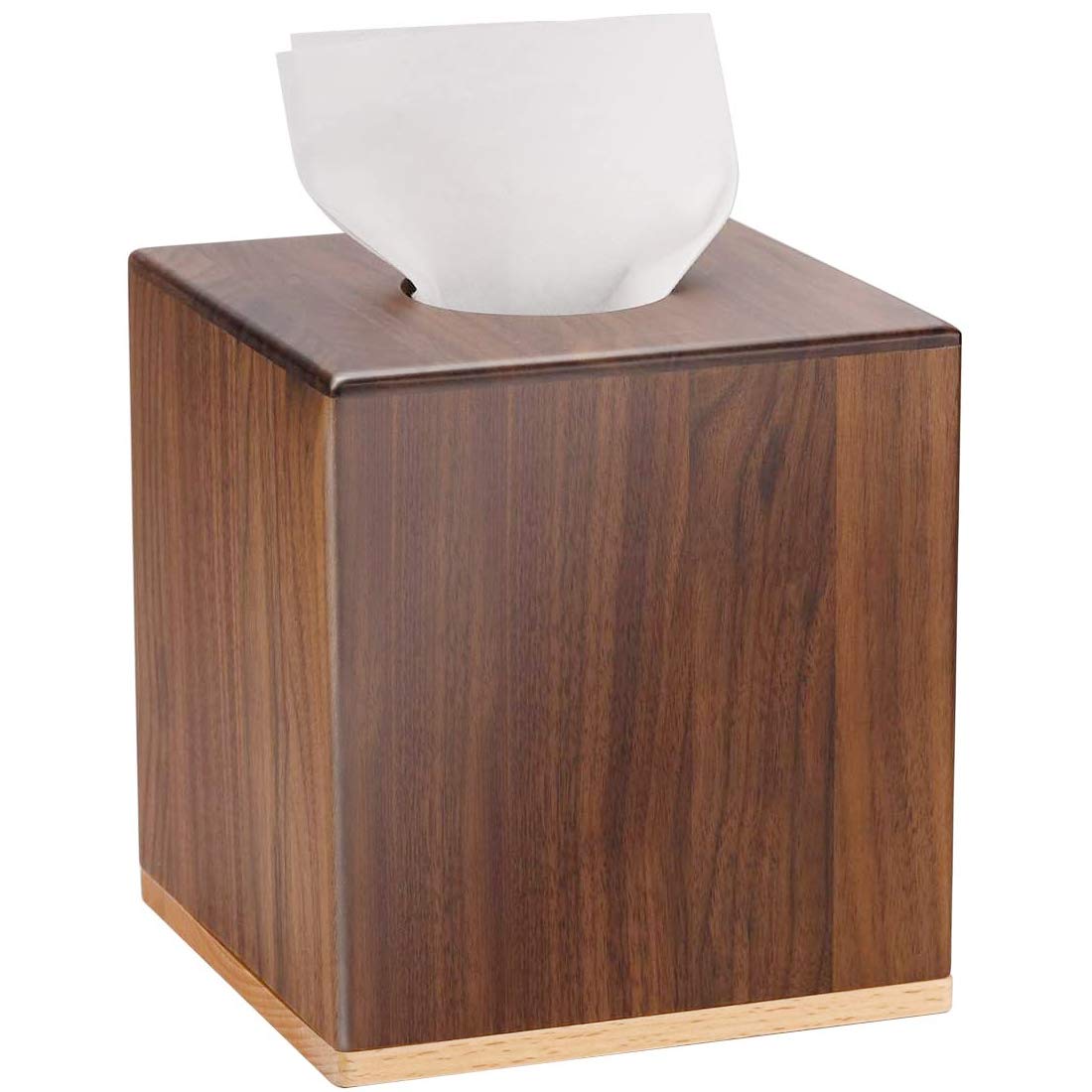 Maxgear Modern Paper Facial Square Tissue Box Covers Wood, Decorative Tissue Box Walnut Tissue Box Holders For Bathroom, Bedroom