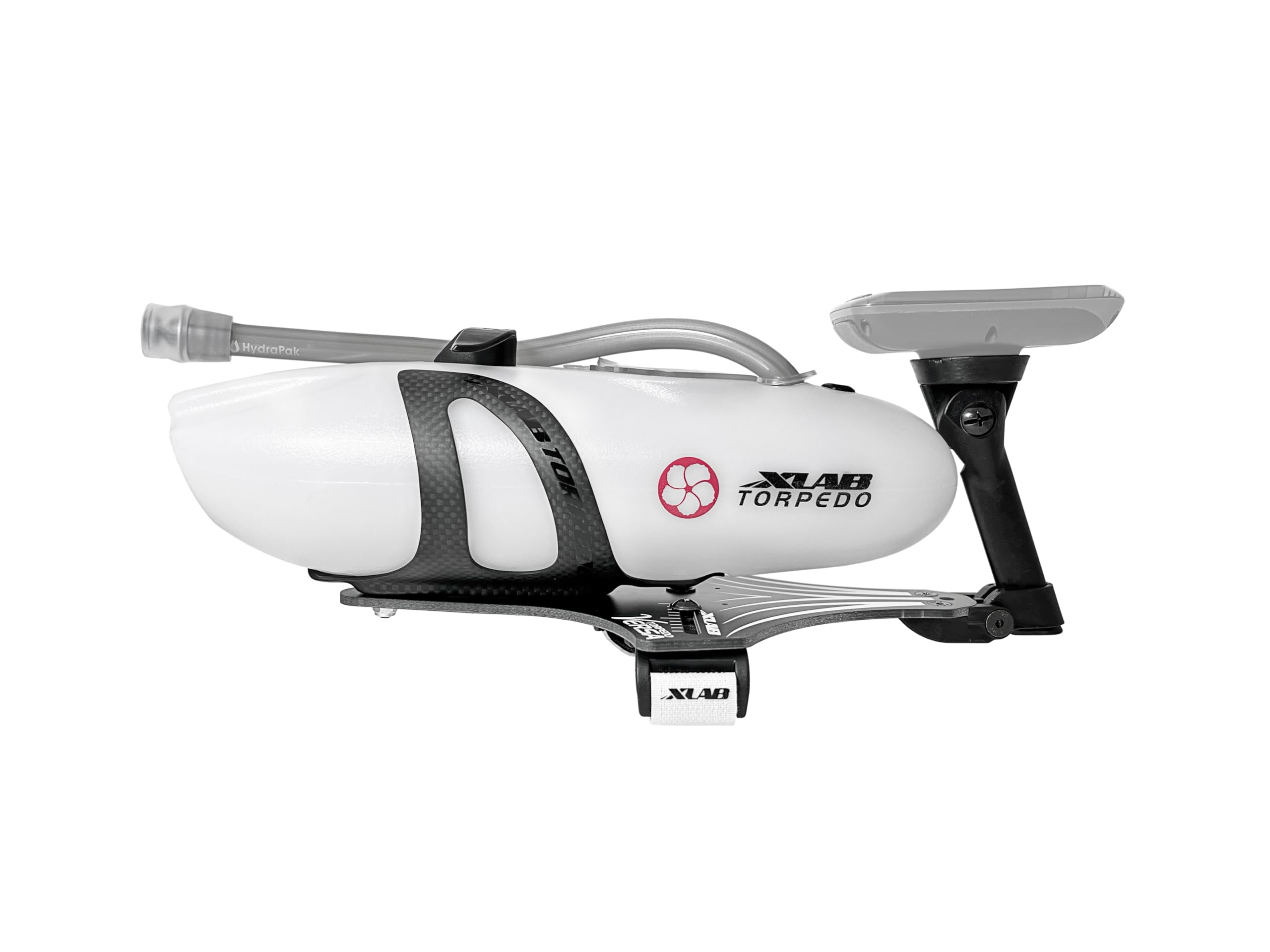XLAB Torpedo Versa 500 Airflow Carbon Fiber Front Hydration System (Clear Bottle with Matte Black Cage)